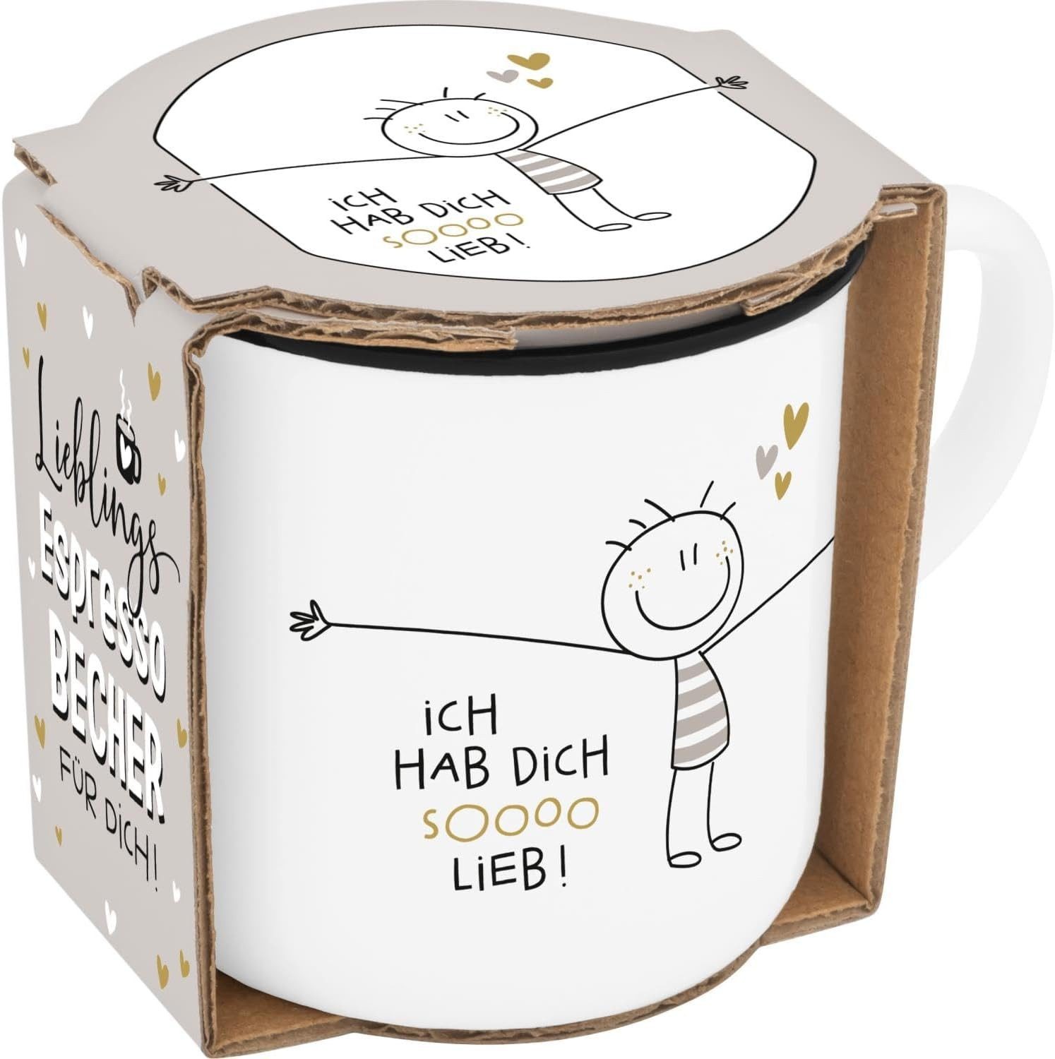 Sheepworld Tasse Espressotasse Espresso Kaffee Tasse 10 cl Geschenk Sheepworld HDSL, Porzellan