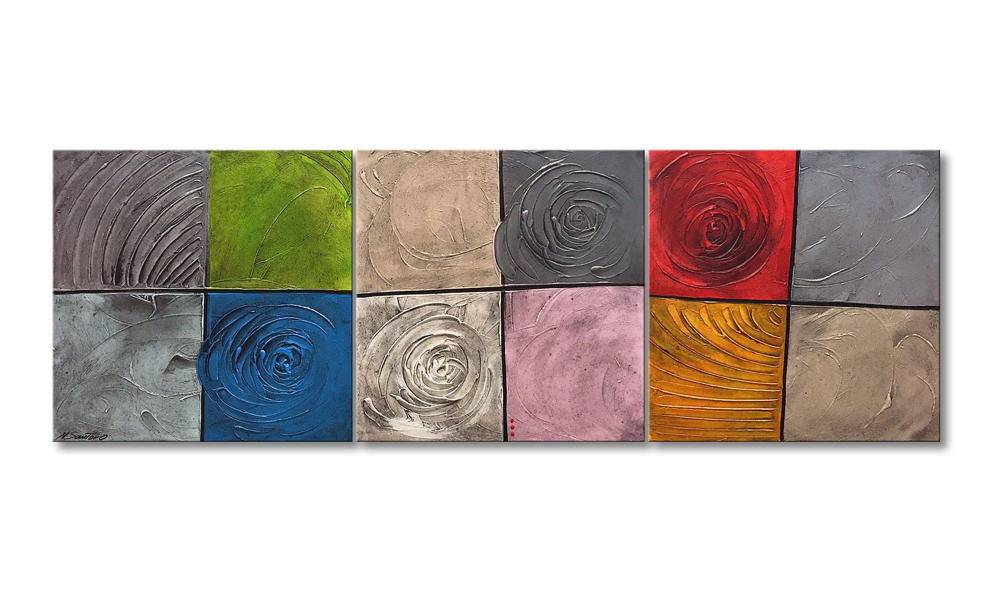 WandbilderXXL XXL-Wandbild Potpourri Of Moments 210 x 70 cm, Abstraktes Gemälde, handgemaltes Unikat
