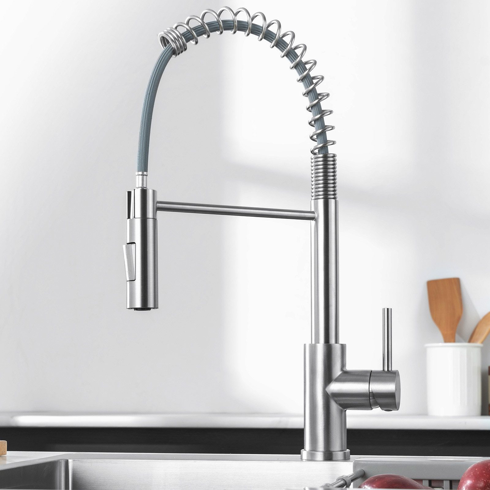 Anycee max Küchenarmatur Spiralfeder Spültischarmatur Edelstahl günstig online kaufen
