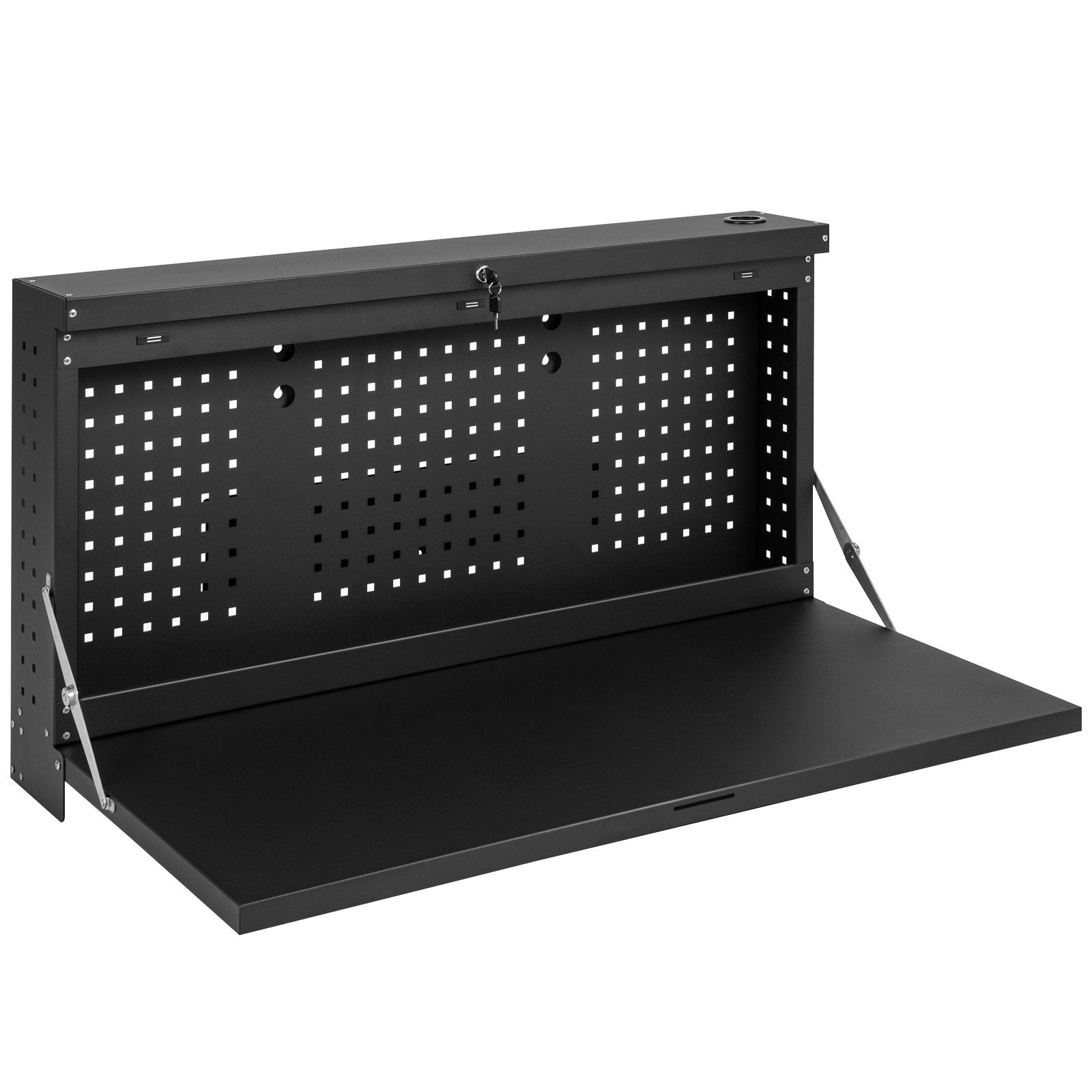 COSTWAY Werkzeugschrank Wandmontage mit Lochwand, abschließbar, bis 50kg