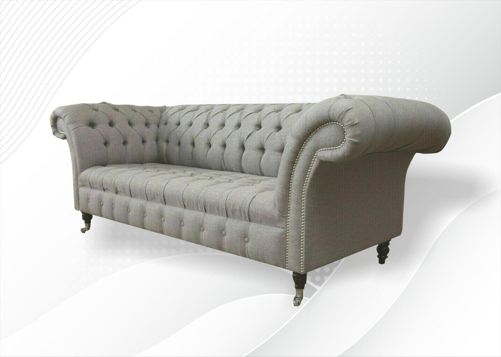 JVmoebel Chesterfield-Sofa, Chesterfield 3 Sitzer Sofa Design Sofa Couch 225 cm