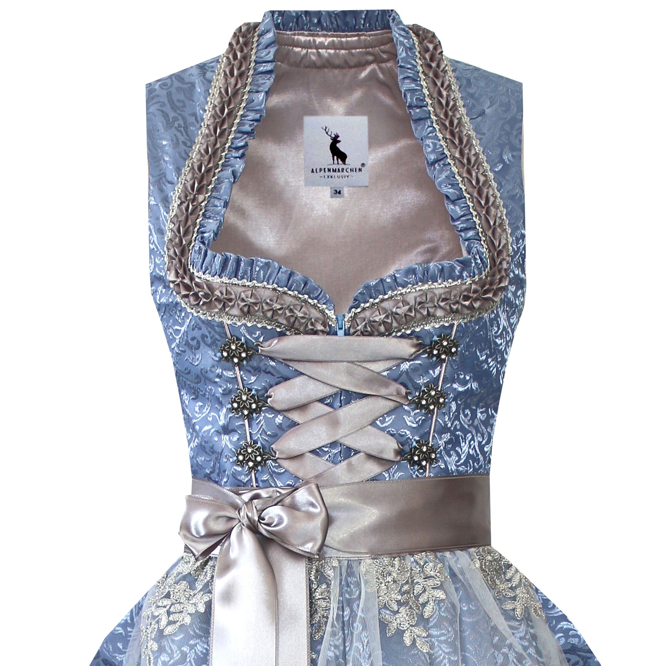 Alpenmärchen Dirndl Dirndl Mirabelle in Hellblau und Silber - ALM941 günstig online kaufen