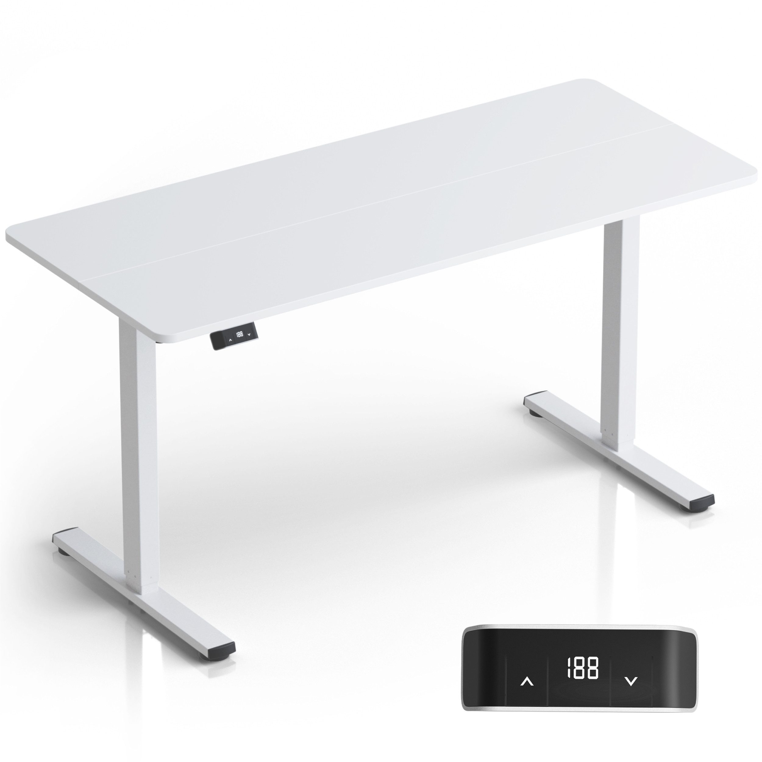 ONKRON Schreibtisch Höhenverstellbarer Schreibtisch mit Platte 140x60,60 kg WDT221E-W, höhenverstellbar, elektrisch, verstellbar