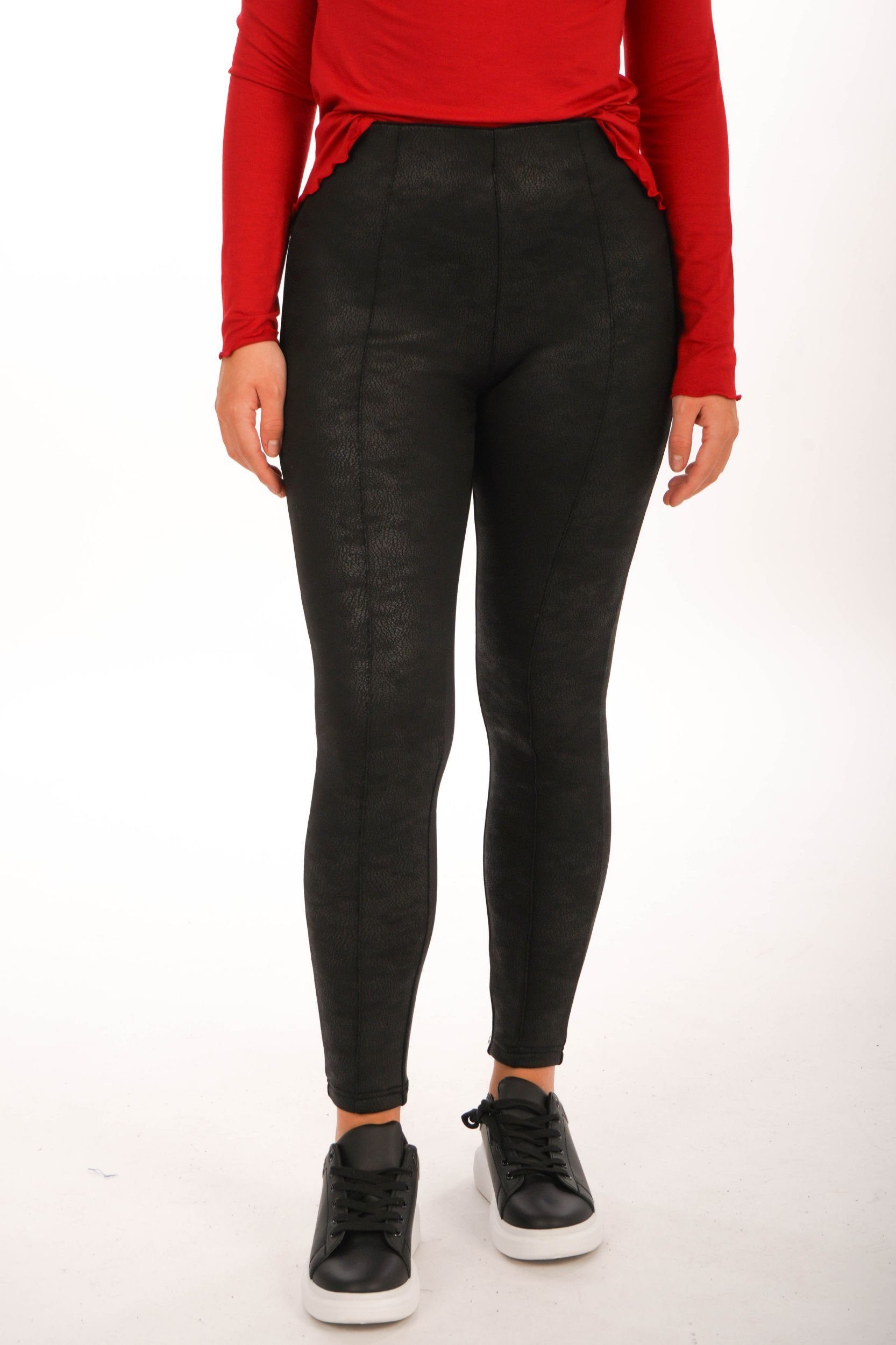 La Strada Leggings in Wildleder-Optik