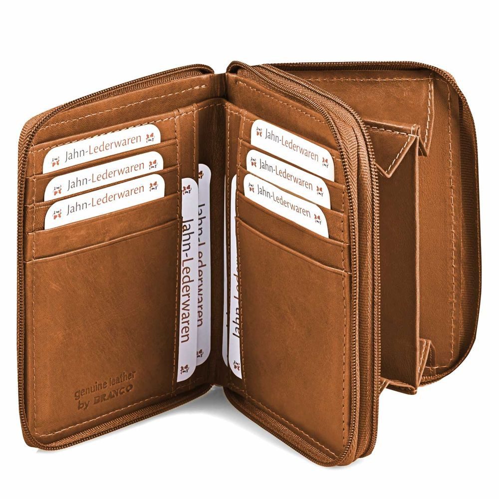 BRANCO Geldbörse Große Damen-Geldbörse / Portemonnaie, Leder Natur-Beige, Branco 230