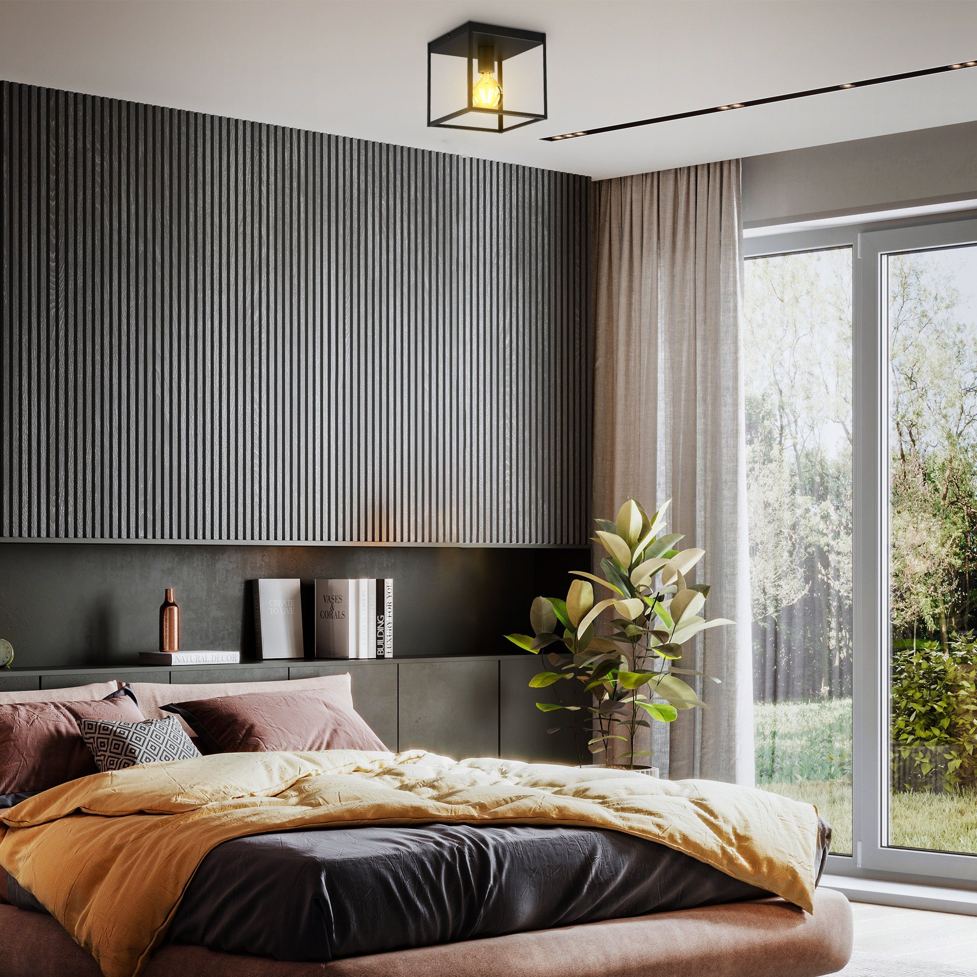 B.K.Licht Deckenleuchte Deckenleuchte, schwarz, 1xE27 max. 60W exkl., ohne günstig online kaufen