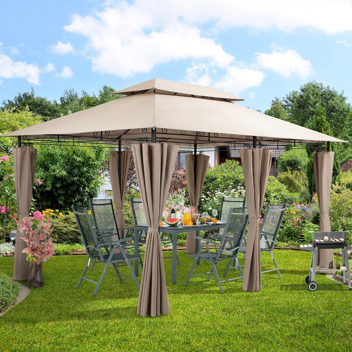 Casaria Pavillon Topas, 3x4m, UV-Schutz 50+, günstig online kaufen