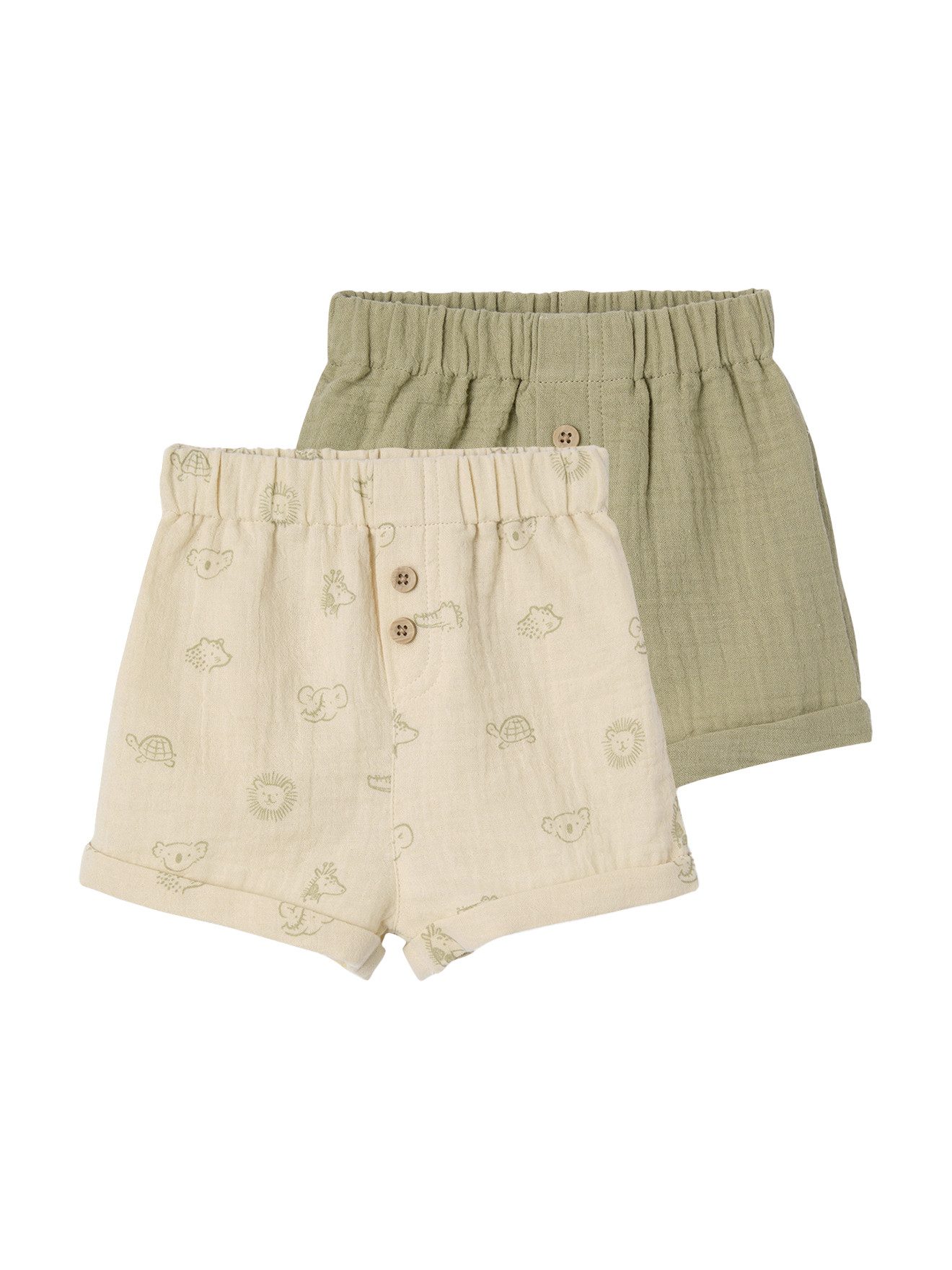 Shorts 2er-Pack Baby Shorts mit Dschungelmuster