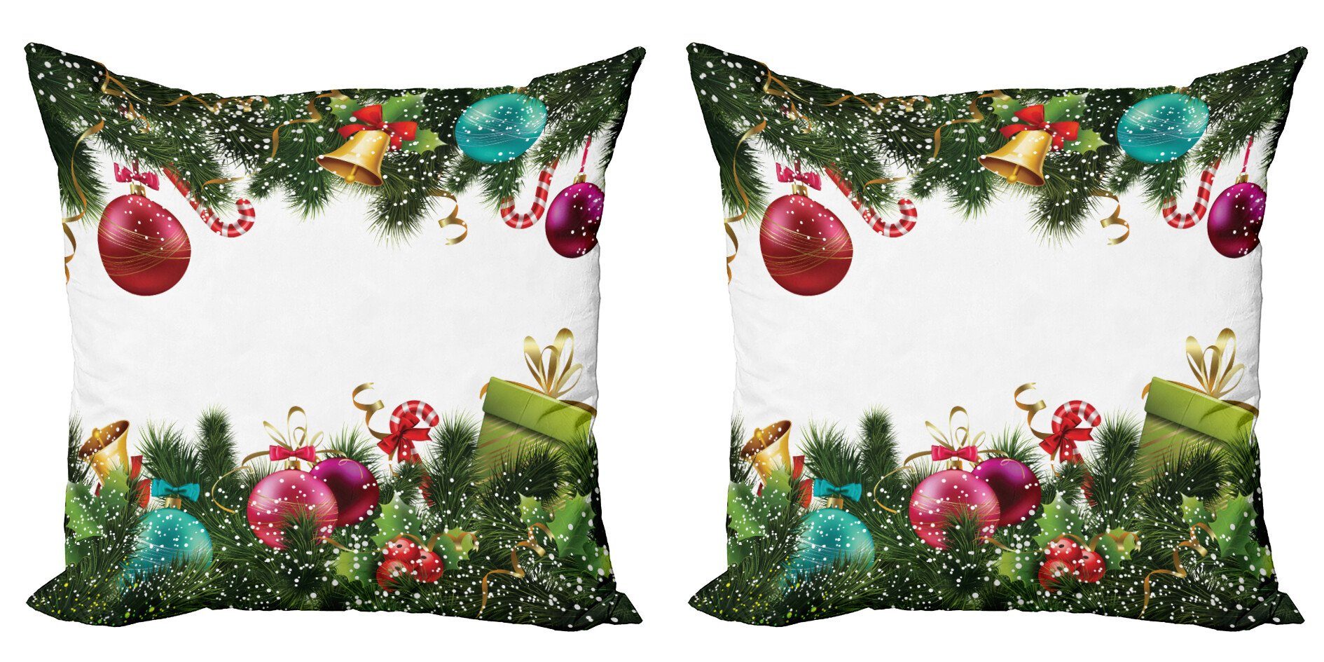 (2 Abakuhaus Doppelseitiger Weihnachten Neujahr Stück), Kissenbezüge Digitaldruck, Feierlichkeiten Accent Modern