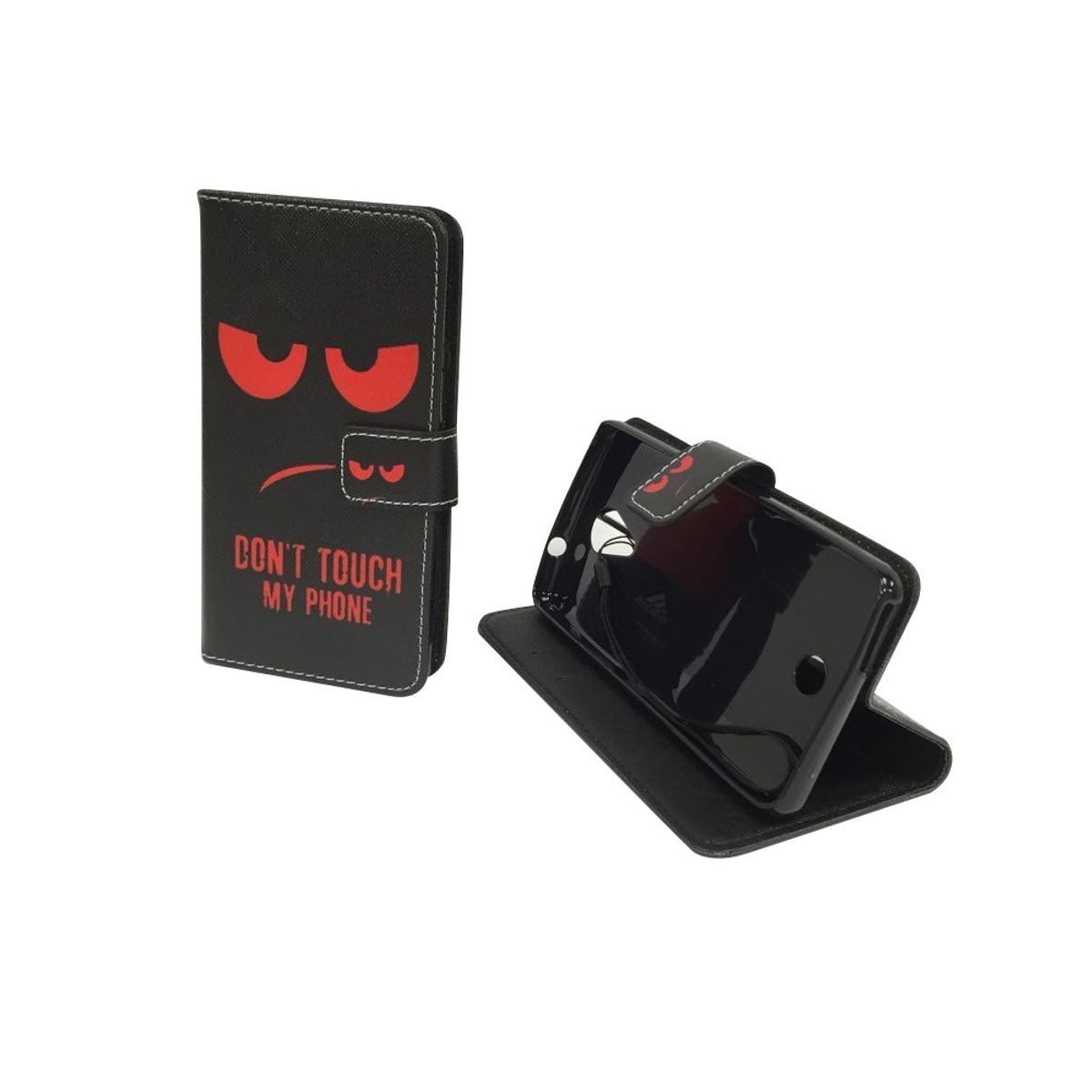 König Design Handyhülle Wiko Tommy, Wiko Tommy Handyhülle Bookcover Schwarz