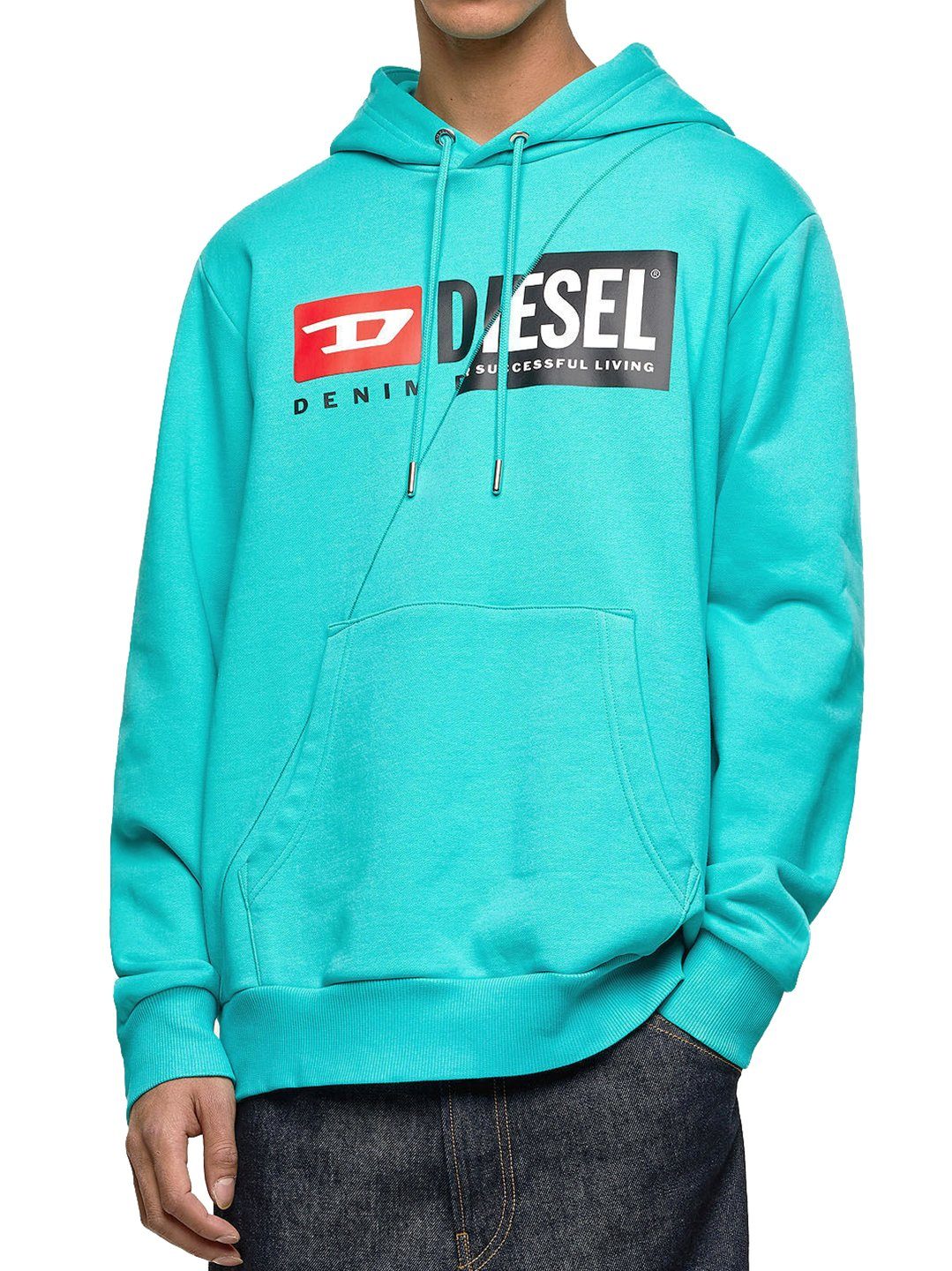 Diesel Kapuzensweatshirt 5II - Fit Hoodie Türkis Regular S-GIRK-HOOD-CUTY