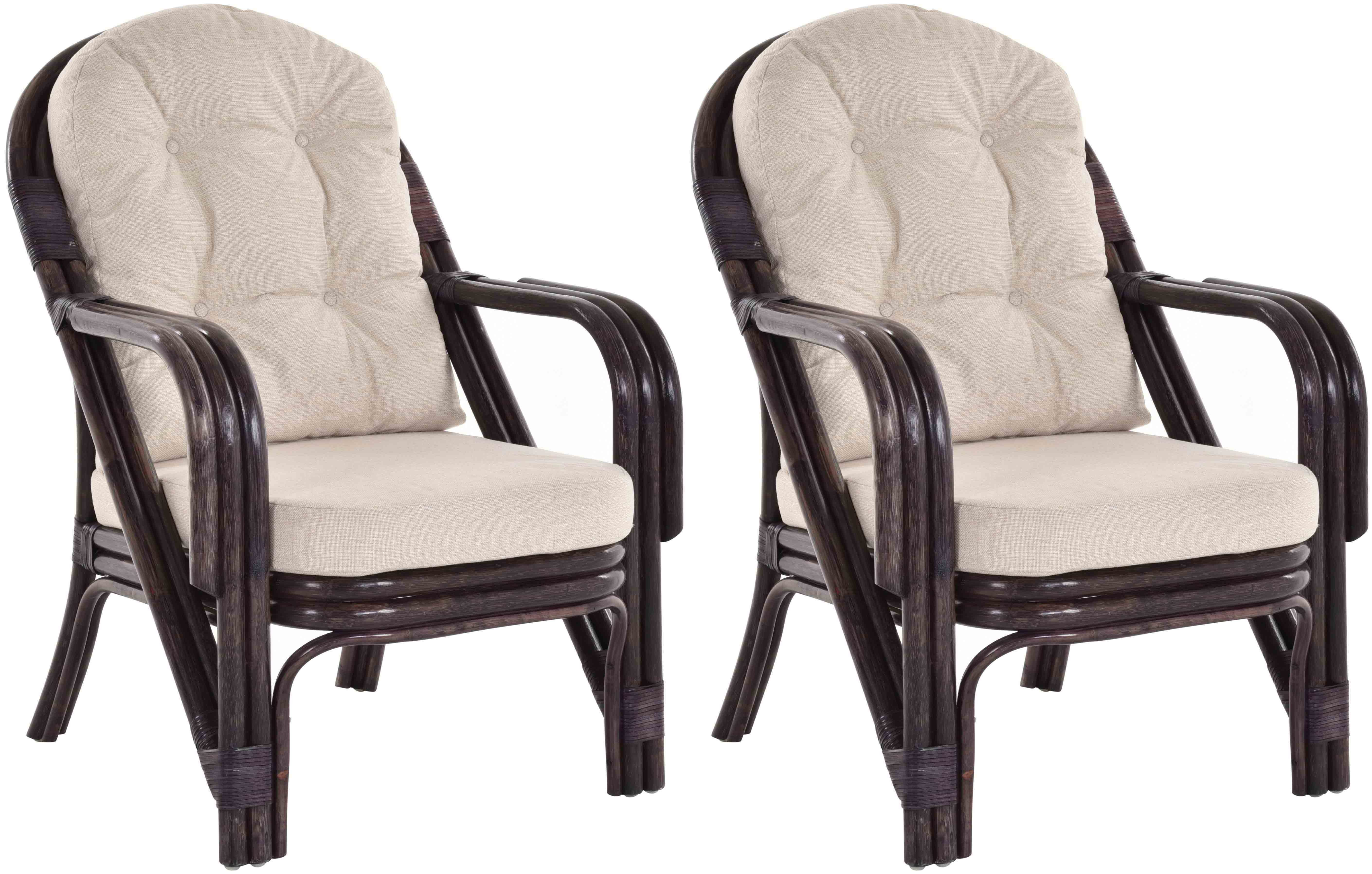 Krines Home Кресла 2er Set Rattansessel NIAM Rattan Wintergarten Кресла Кресла (2-er Set, 2-St), Rattanmöbel