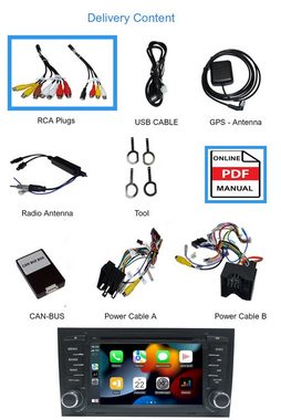 TAFFIO Für Audi A4 S4 RS4 Seat Exeo 7" Touch Android Autoradio GPS CarPlay Einbau-Navigationsgerät