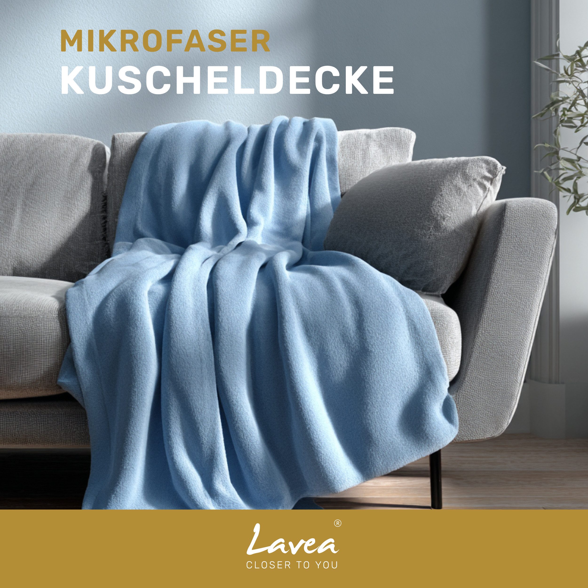 Wohndecke Kuscheldecke, Fleecedecke, Wolldecke flauschig und weich, Lavea, Sofadecke, Atmungsaktiv & Hautfreundlich, Decke