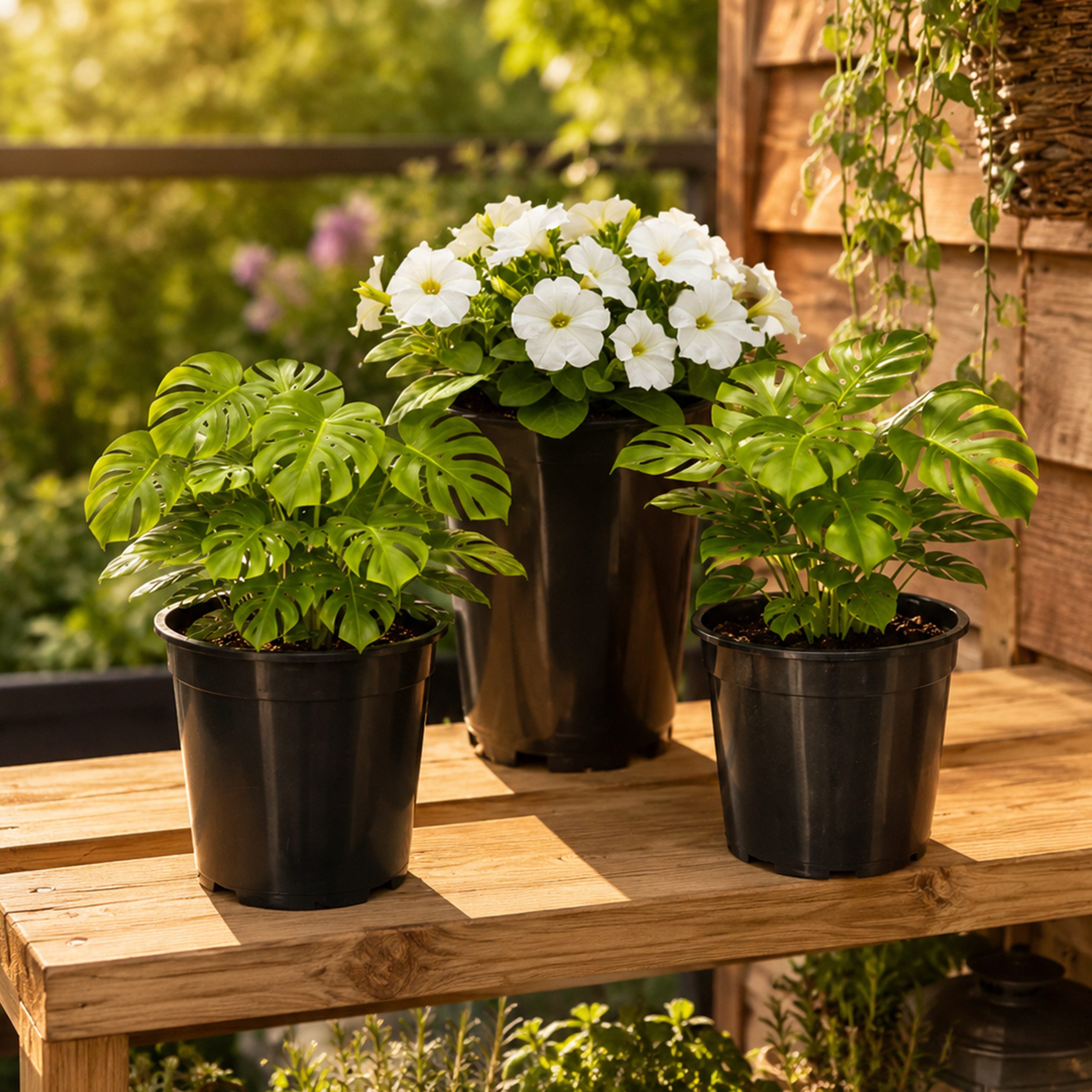 Garronda Blumentopf rund hoch Kunststoff mit Drainagelöchern Pflanztopf für GD-0203 (1 St)