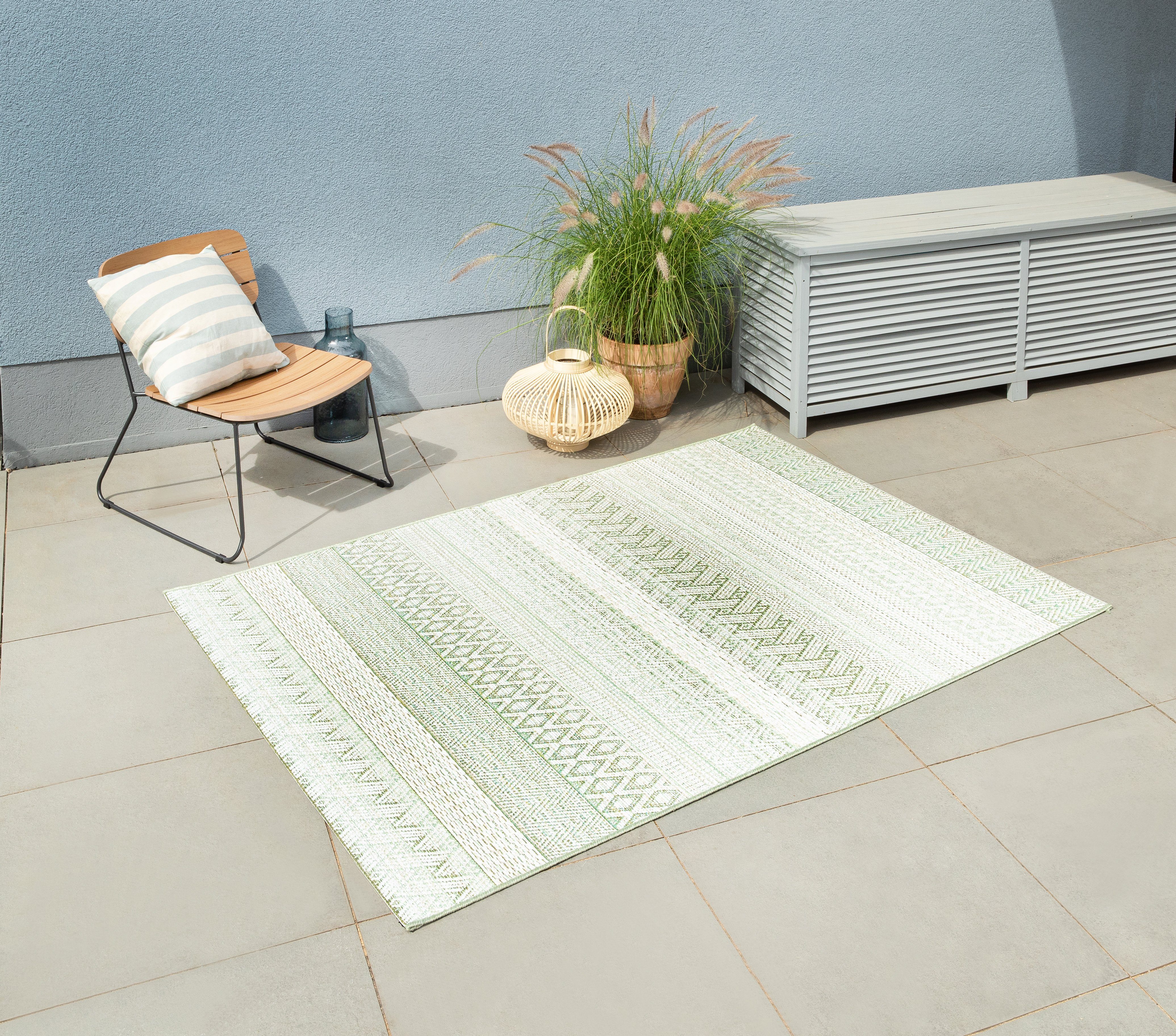 Teppich Outdoor & Indoor Teppich, TaCa Home, rechteckig, Höhe: 6 mm, Sisal  Optik Wohnzimmer Terrasse Balkon Küche, Grün - 80 x 150 cm