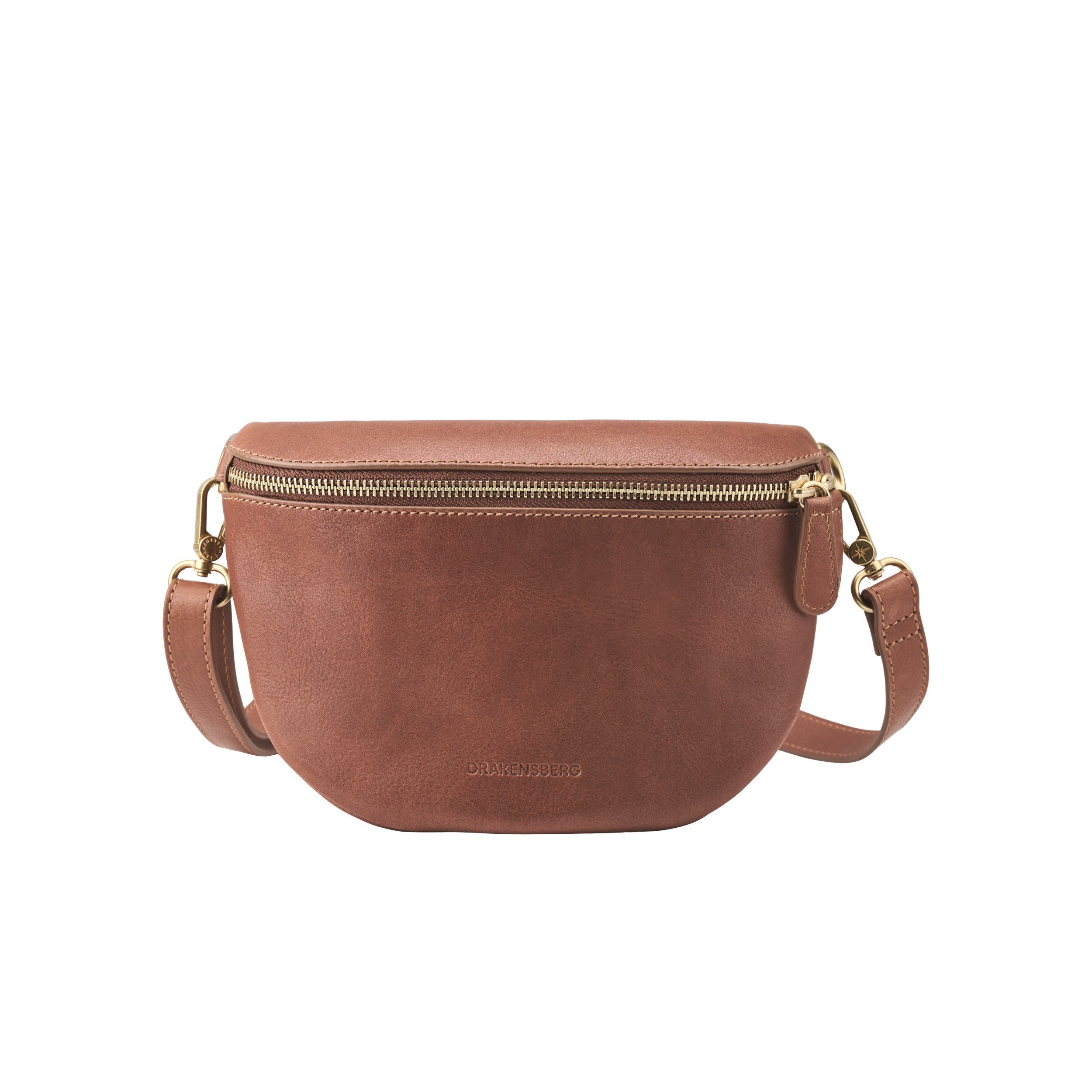 DRAKENSBERG Bauchtasche »Frida« Kastanien-Braun, Damen Sling Bag aus Rindsleder, klein, minimalistisch, für jeden Tag
