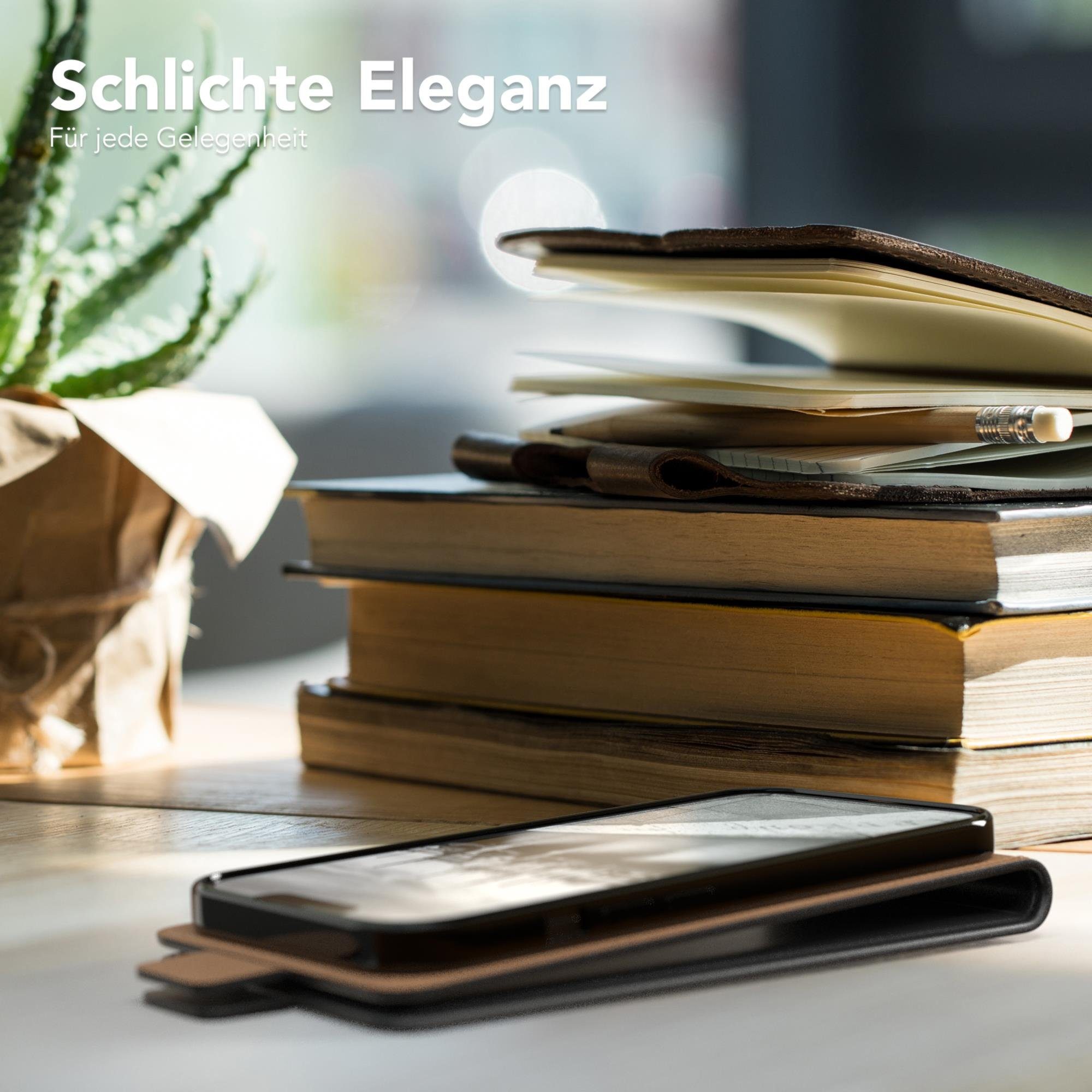 EAZY CASE Handyhülle Flipcase für Apple iPhone 13 Pro 6,1 Zoll, Tasche Klapphülle Handytasche zum Aufklappen Etui Kunstleder Schwarz