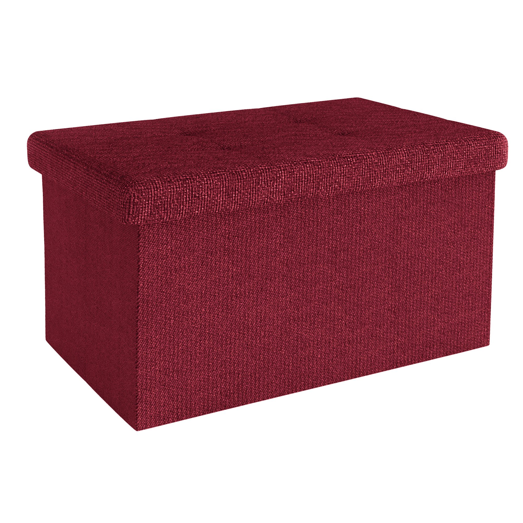 Intirilife Sitzhocker (Sitzwürfel mit Stauraum 49x30x30 cm in GRANAT ROT - günstig online kaufen