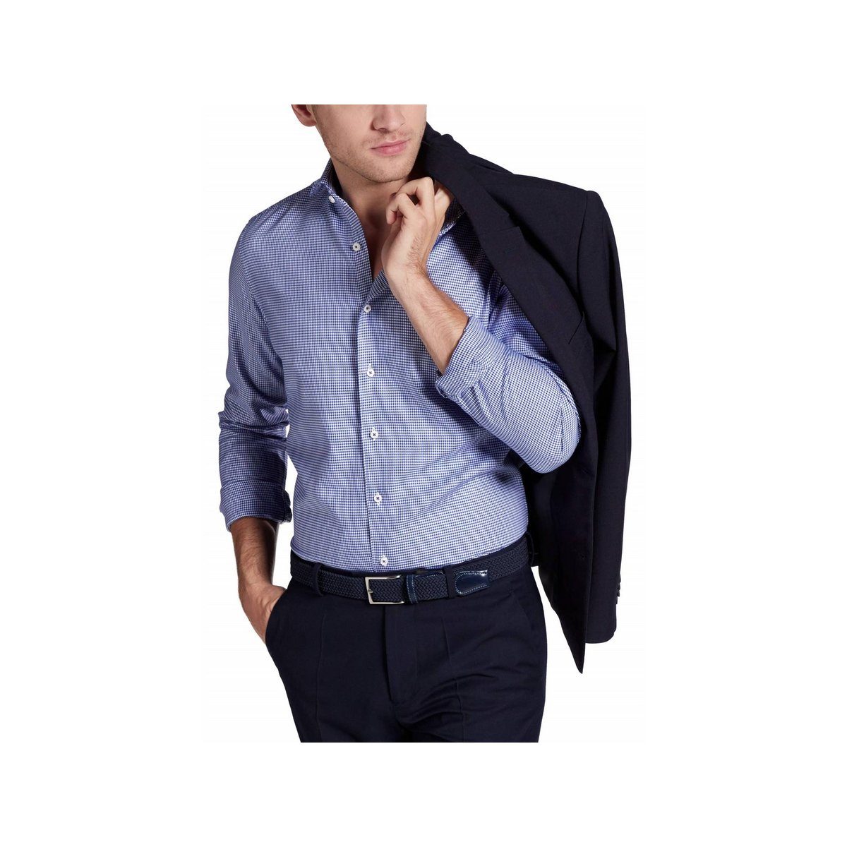 Beliebtes Discount-Fachgeschäft für den Versandhandel Eterna Langarmhemd dunkel-blau (1-tlg)