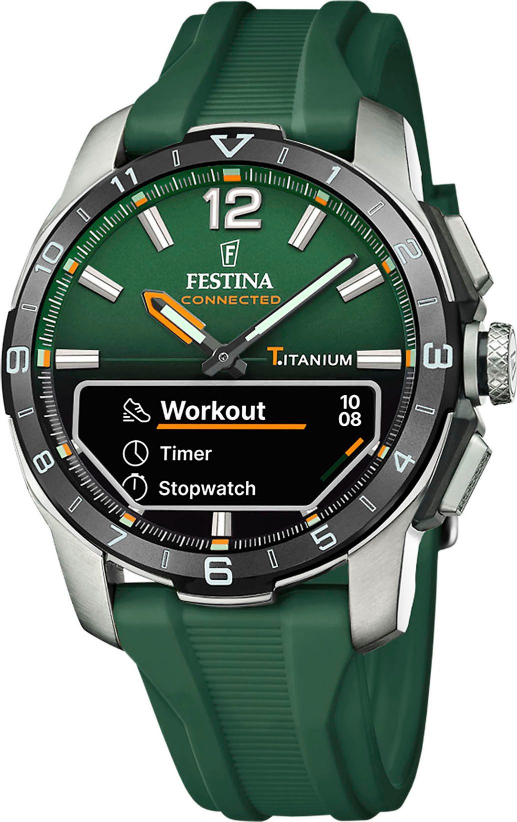 Festina Connected D Smartwatch, Quarzuhr, Armbanduhr, Herrenuhr, Schrittzähler, Weltzeit, Stoppfunkt.