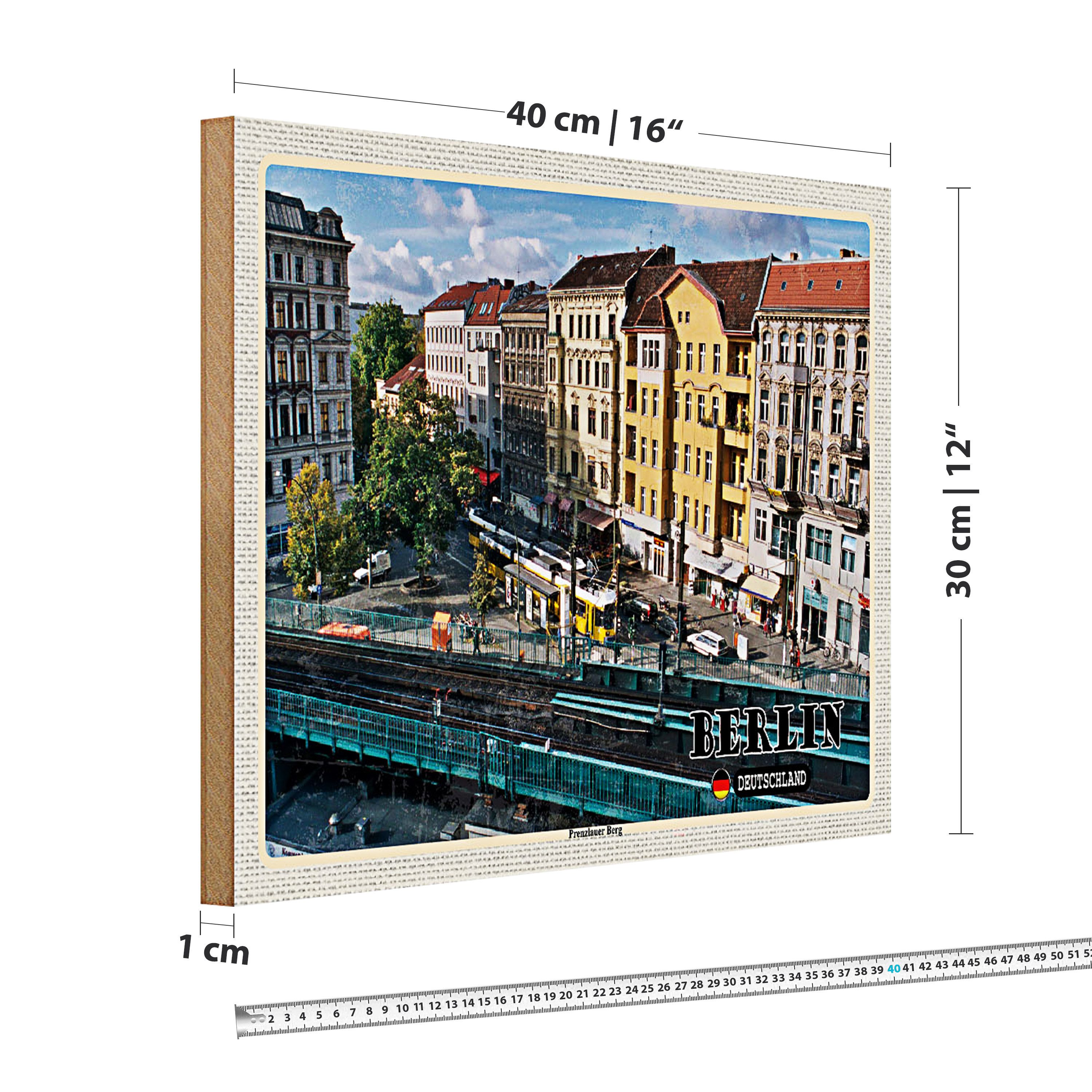 Roomando Holzbild Städte Berlin Prenzlauer Berg Deutschland 40x30cm