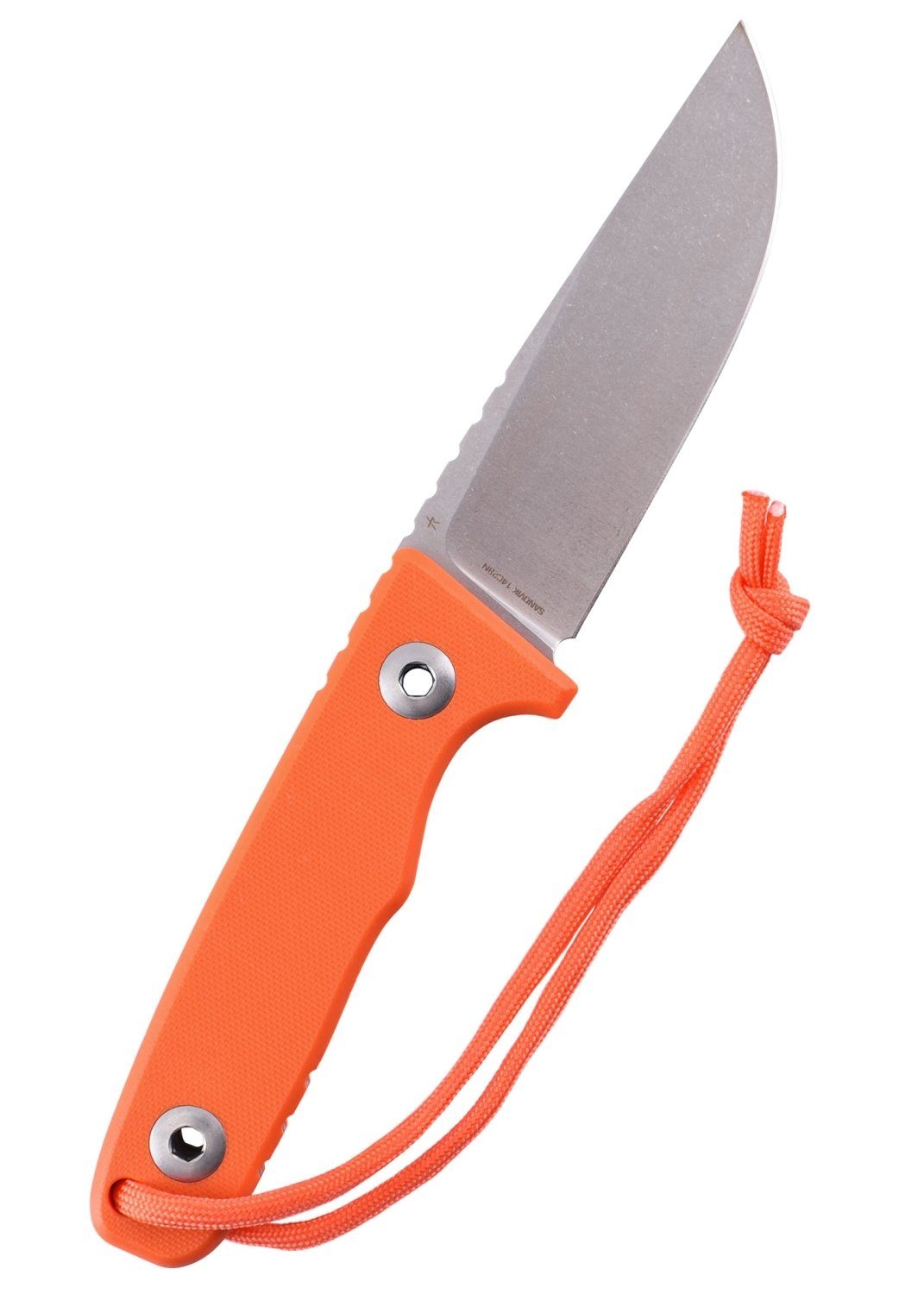 Schnitzel Universalmesser Schnitzel TRI Feststehendes Outdoormesser mit G10 Griff in Orange, (1 St), Scheide inklusive