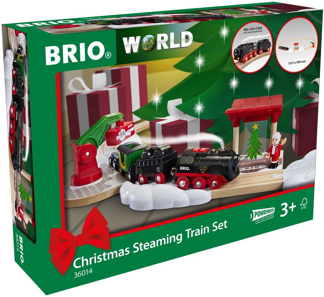 BRIO® Spielzeug-Eisenbahn BRIO® WORLD, Batterie-Dampflok Weihnachts-Set, (S günstig online kaufen