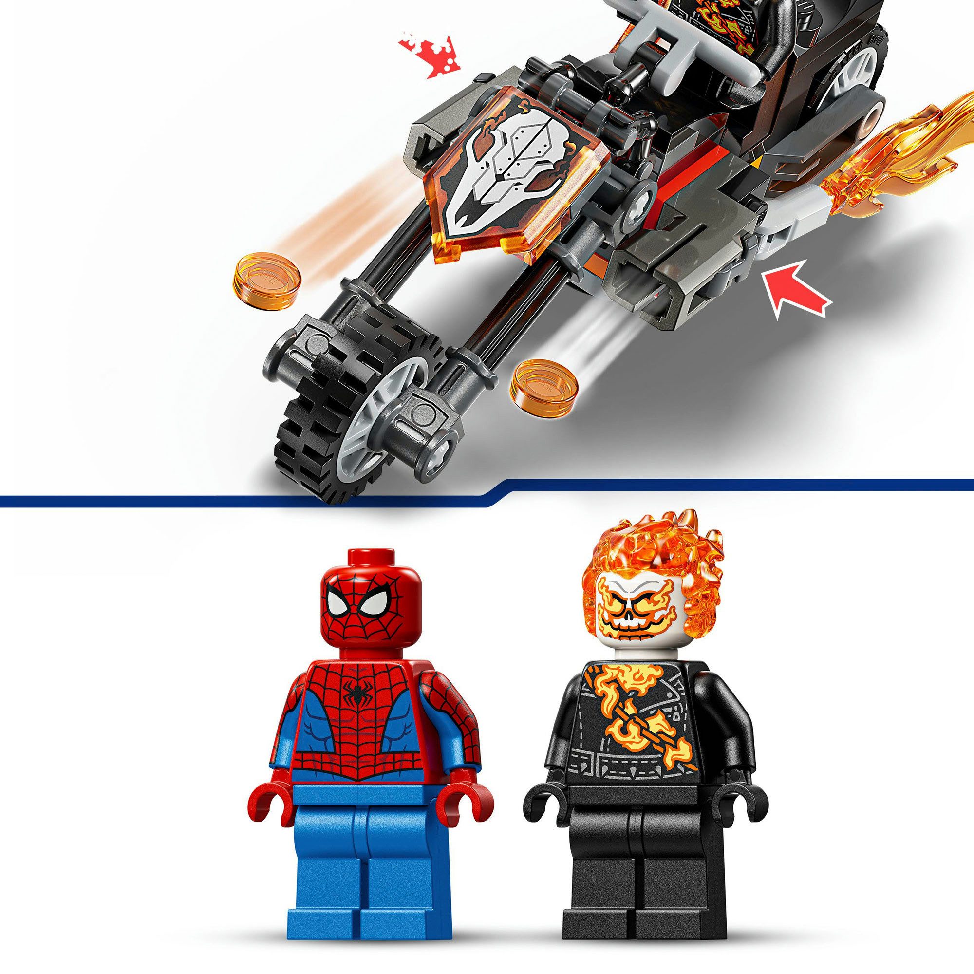 LEGO® Spider-Man vs. Ghost Rider auf seinem Motorrad (76335) Konstruktionsspielsteine, (72 St), LEGO Super Heroes, Made in Europe – Bild 5 von 5