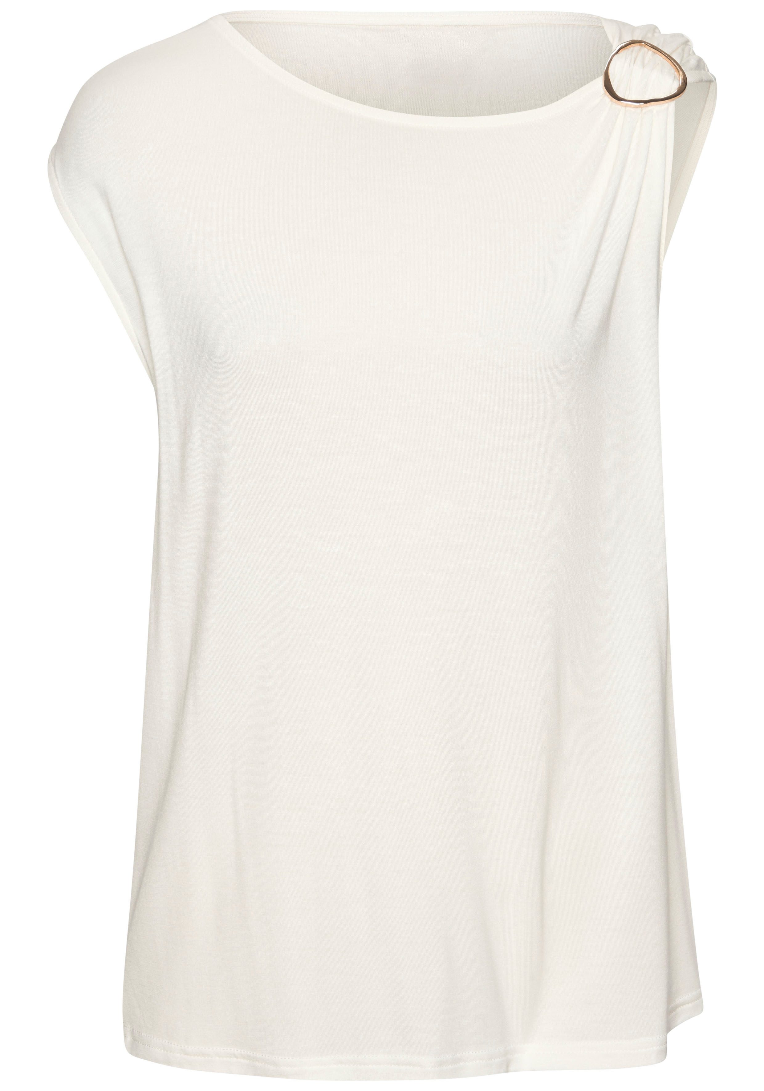 Vivance Kurzarmshirt, mit Zierschnalle, Sommertop, casual günstig online kaufen