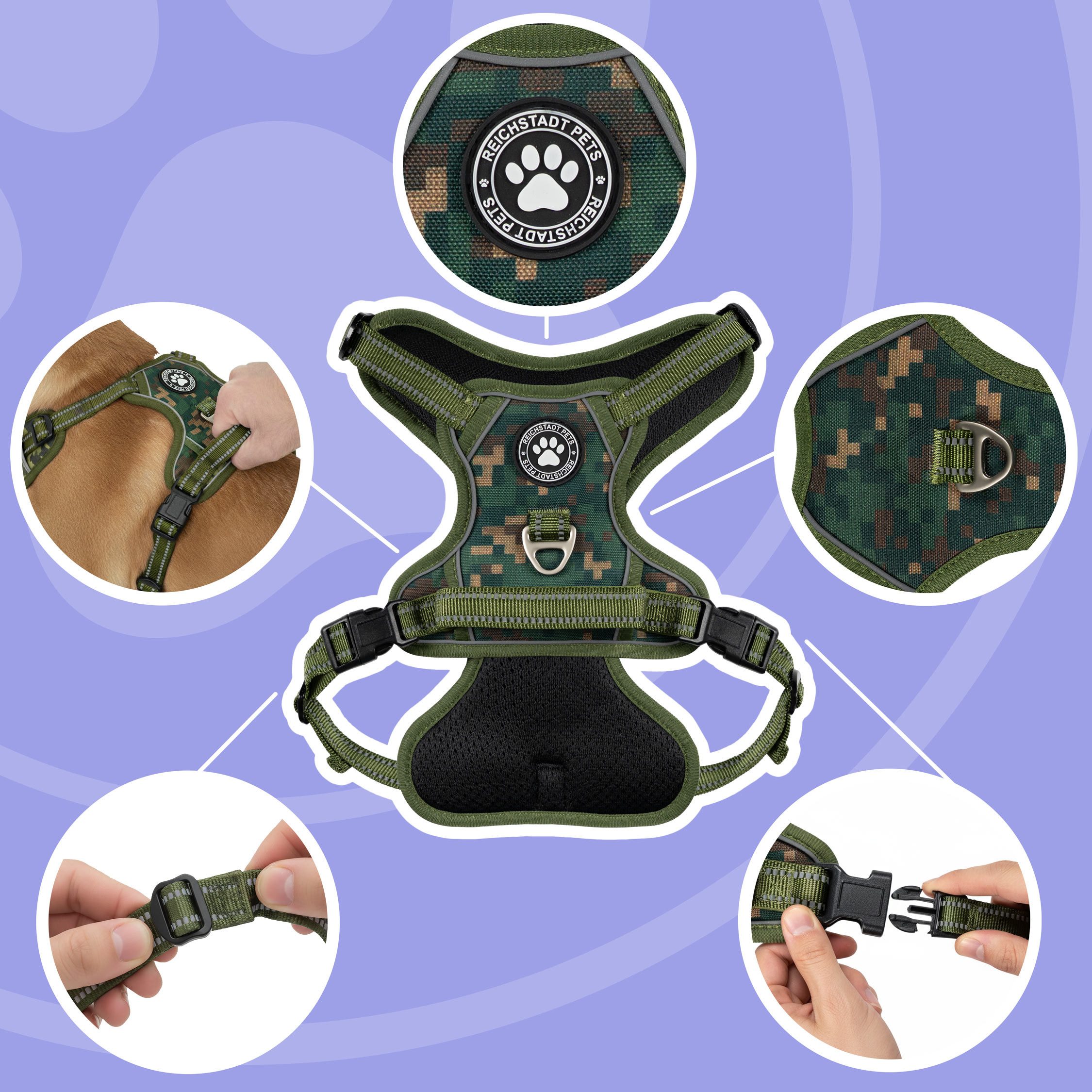 Reichstadt Hunde-Geschirr RS Pets Hundegeschirr & Leinen Set 25RSP083-4, Polyester, atmungsaktives Netzgewebe und robuster Oxford-Stoff