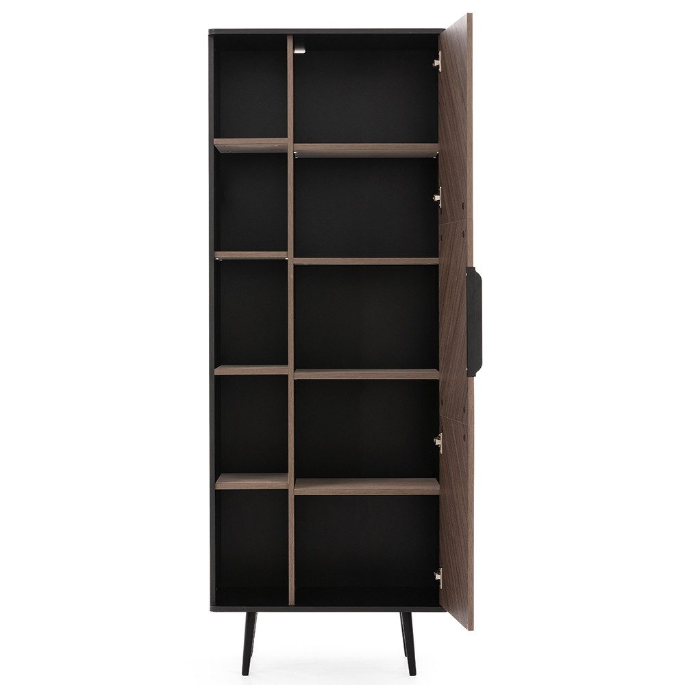 Lomadox Vitrine PRETORIA-132 Regalschrank, Wohnzimmerschrank, graphit, günstig online kaufen