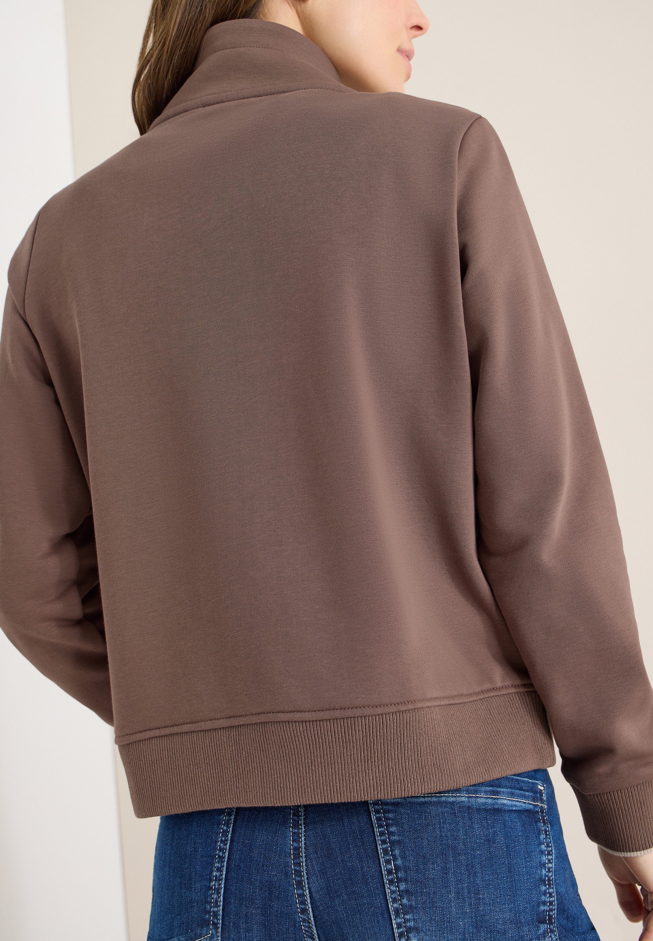 CECIL Sweatjacke mit Stehkragen und Reißverschluss