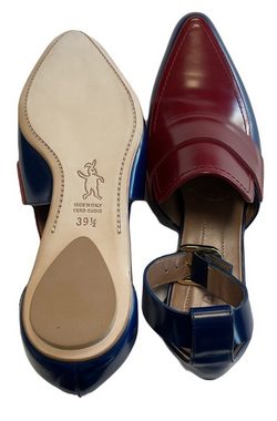 MARNI Marni Leather Leder Ankle Strap Sabot Schuhe Pointed Toe Flats Shoes N Stiefelette