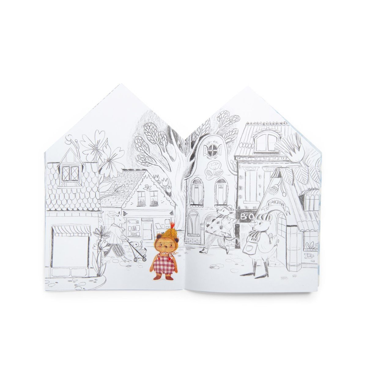 Moulin Roty Malvorlage Minouchkas Malbuch mit 150 Stickern Mal- und Stickerbuch für kreative (Set, 150-St), Mal- und Stickerbuch