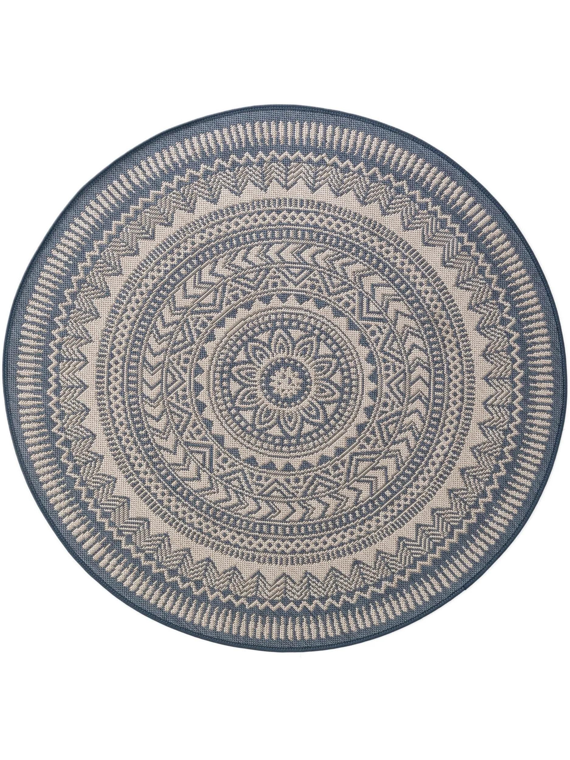 benuta Outdoorteppich Metro, rund, Höhe: 6 mm, In- & Outdoorteppich, Robust für Garten, Terrasse, Balkon, Küche