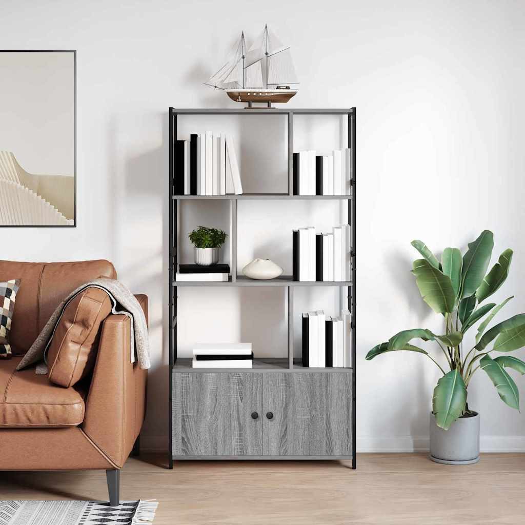 vidaXL Bücherregal Bücherregal 80 x 30 x 155,5 cm Holzwerkstoff Grau Sonoma, 1-tlg.