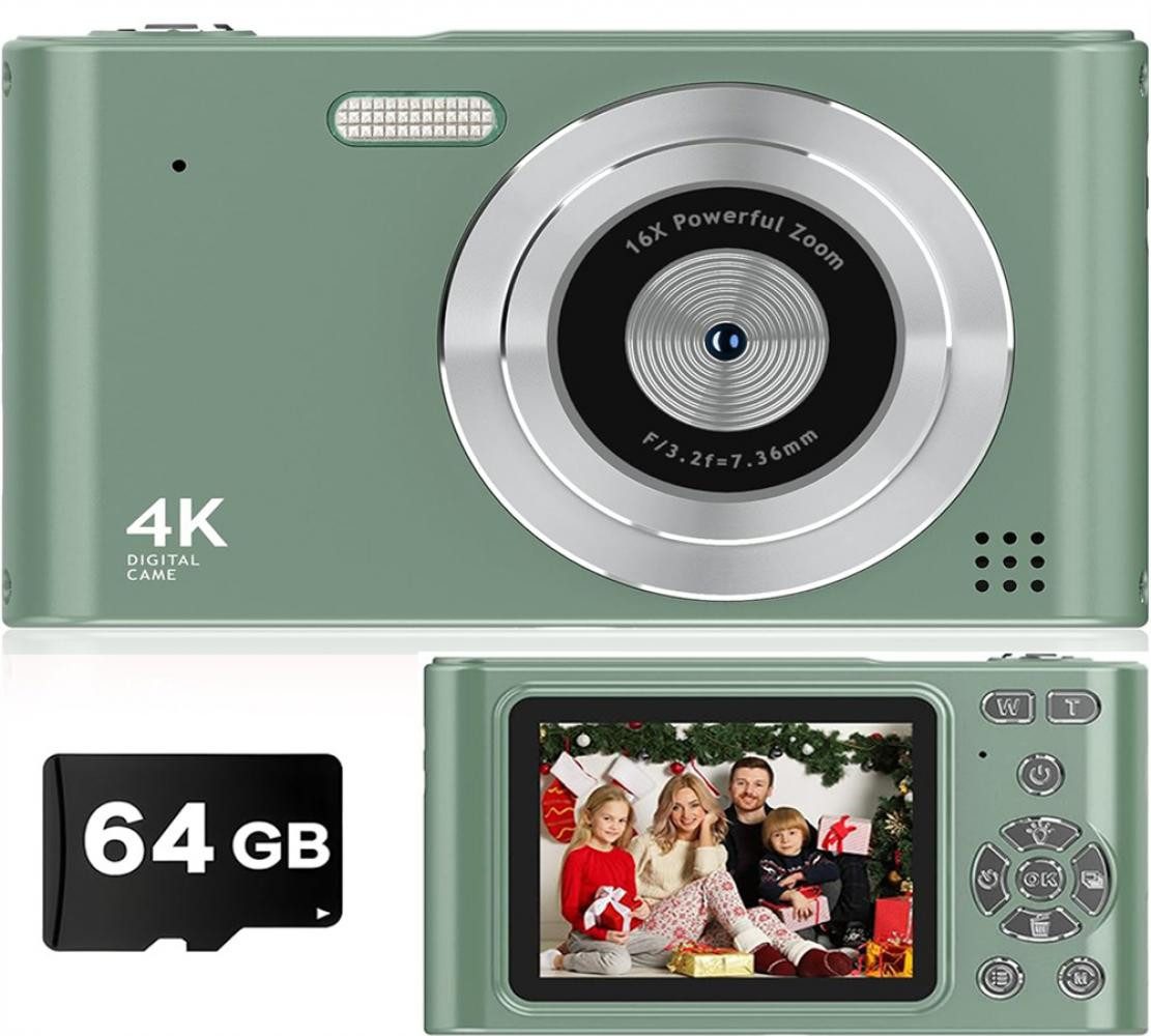 BBWL 16X Zoom mit CMOS Sensor, 2,4 Zoll Display, 64GB Speicherkarte Vollformat-Digitalkamera (21.3 MP, 16x opt. Zoom, 5328×4000 Auflösung, kompakte Kamera für Einsteiger & Schüler)