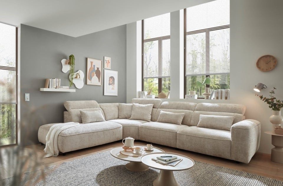ED EXCITING DESIGN Ecksofa Mansfield, mit verstellbaren Kopflehnen