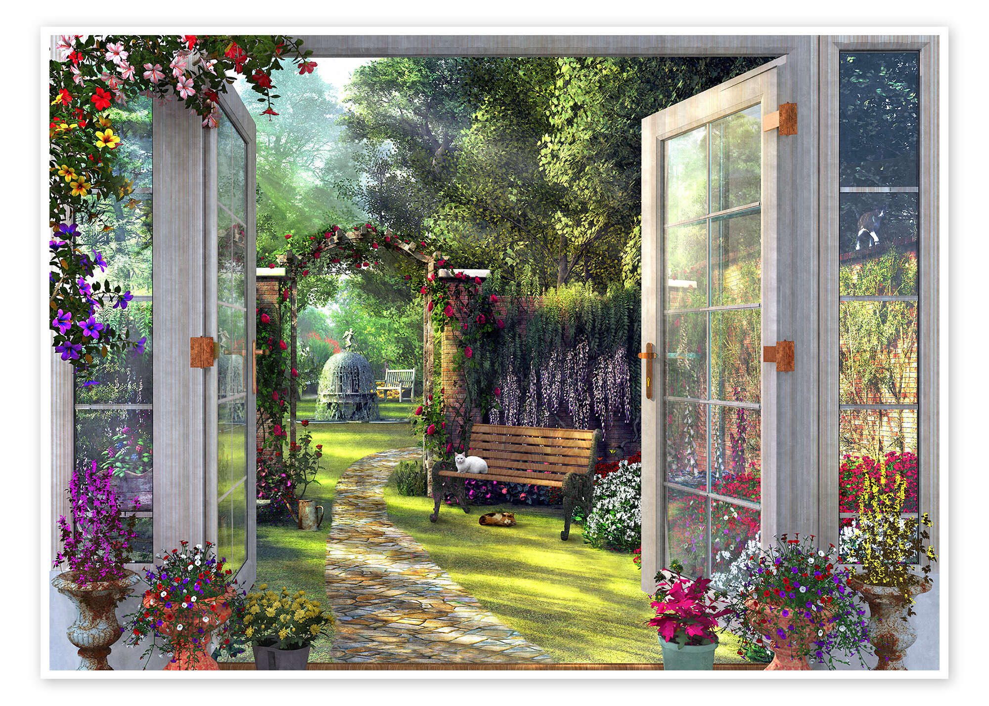 Posterlounge Wandbild Gartenaussicht, Dominic Davison, erhältlich als Poster, Leinwandbild, Wandsticker oder Acrylglasbild
