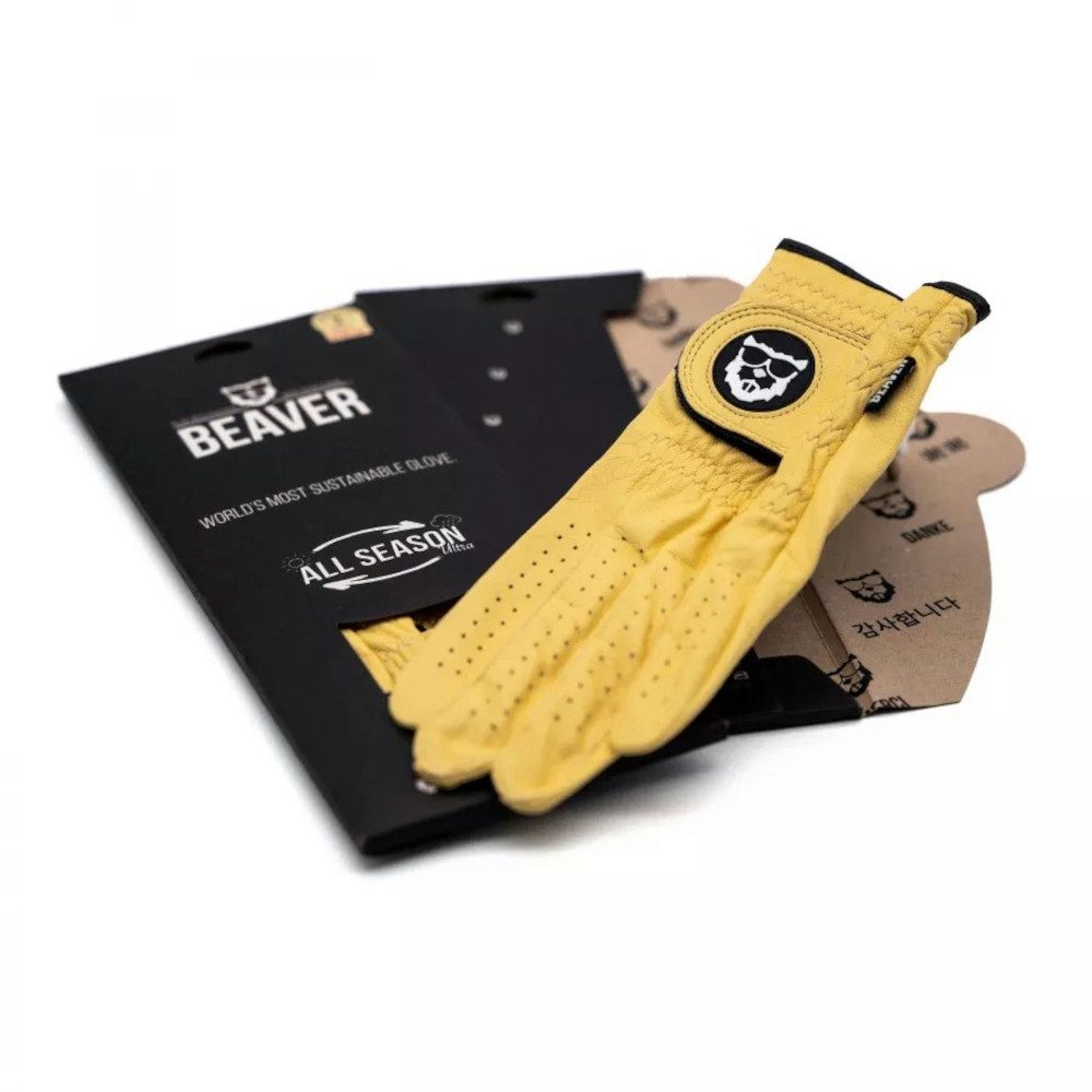 Beaver Golf Golfhandschuhe Beaver Golf Golfhandschuh All Season Gelb Damen Linker Handschuh XS