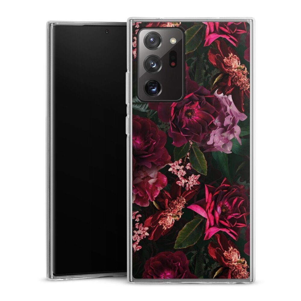 DeinDesign Handyhülle Rose Blumen Blüte Dark Red and Pink Flowers, Samsung Galaxy Note 20 Ultra Silikon Hülle Bumper Case