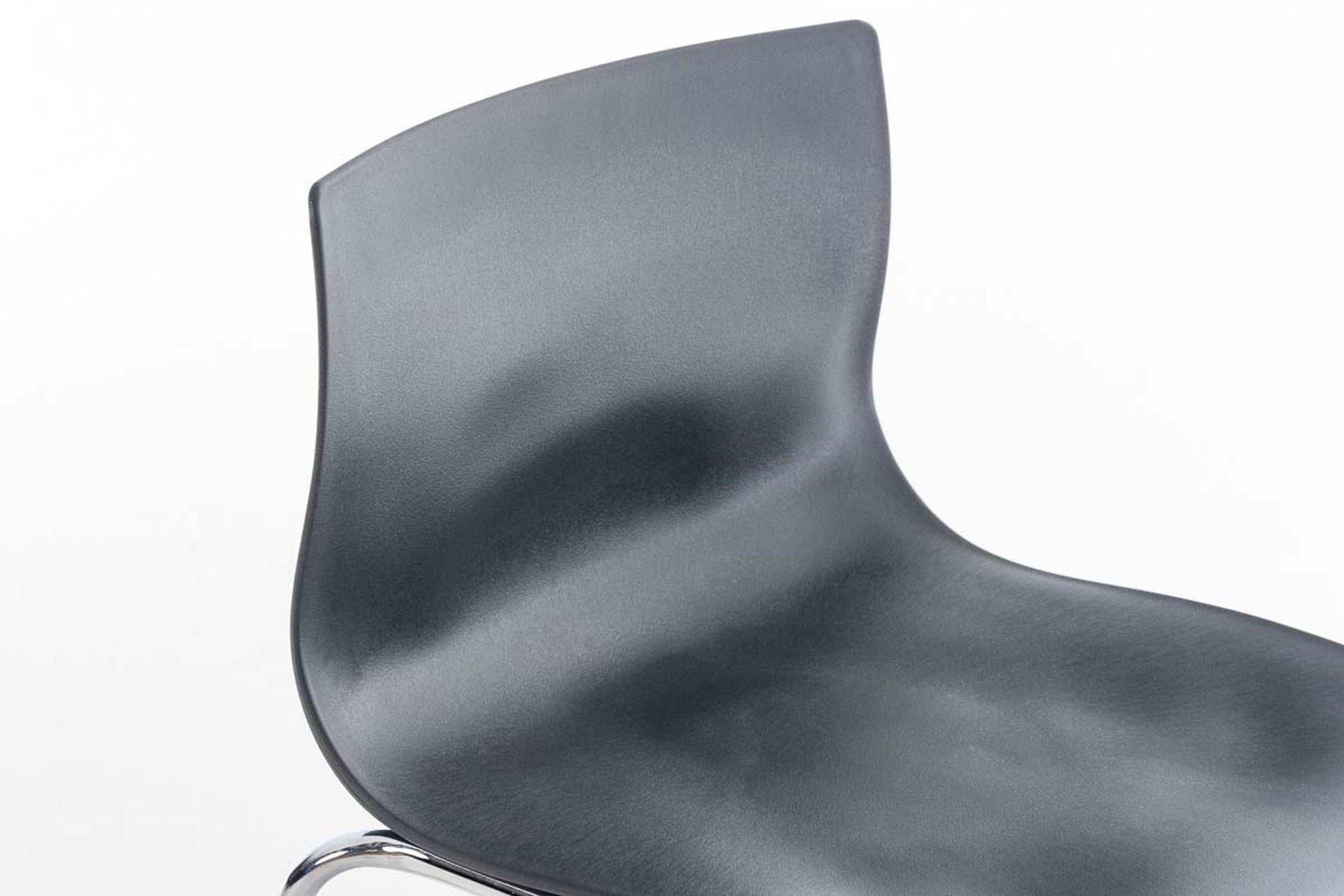 TPFLiving Barhocker Hoover Theke Küche Grau (mit & für - - Metall Tresenhocker), Hocker - Gestell Chrom Sitzfläche: Kunststoff Fußstütze
