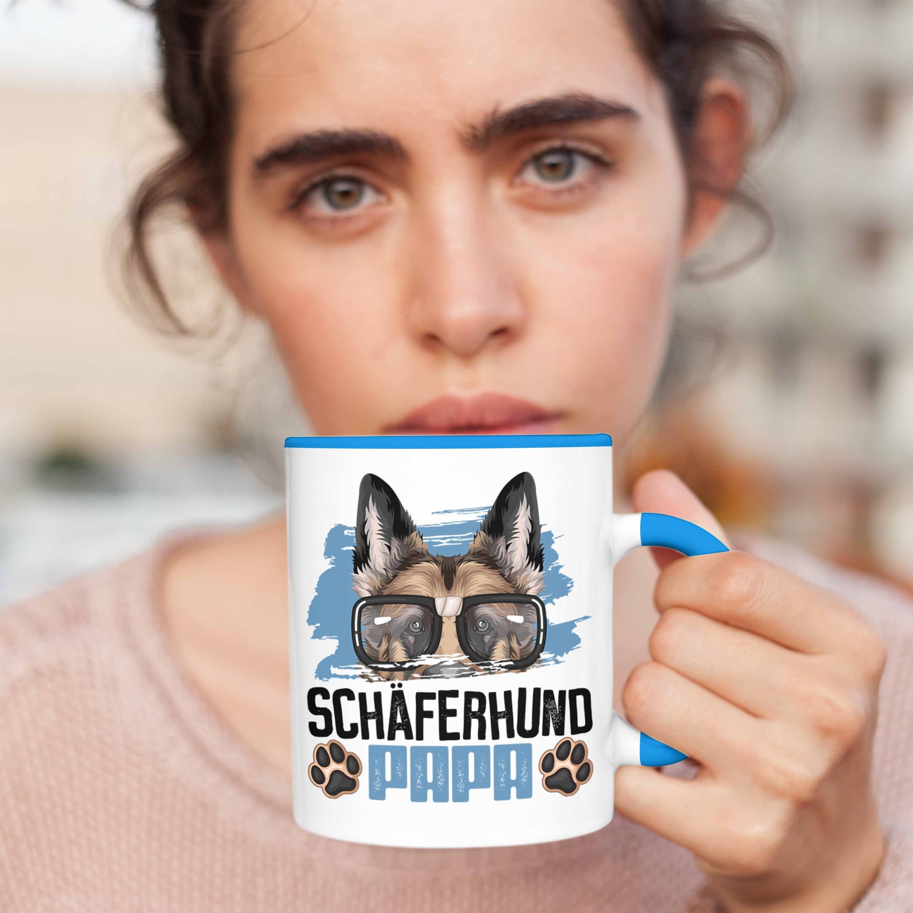 Schäferhund Blau Papa Besitzer Geschenkidee Trendation Lustiger Spruch Tasse Geschenk Tasse