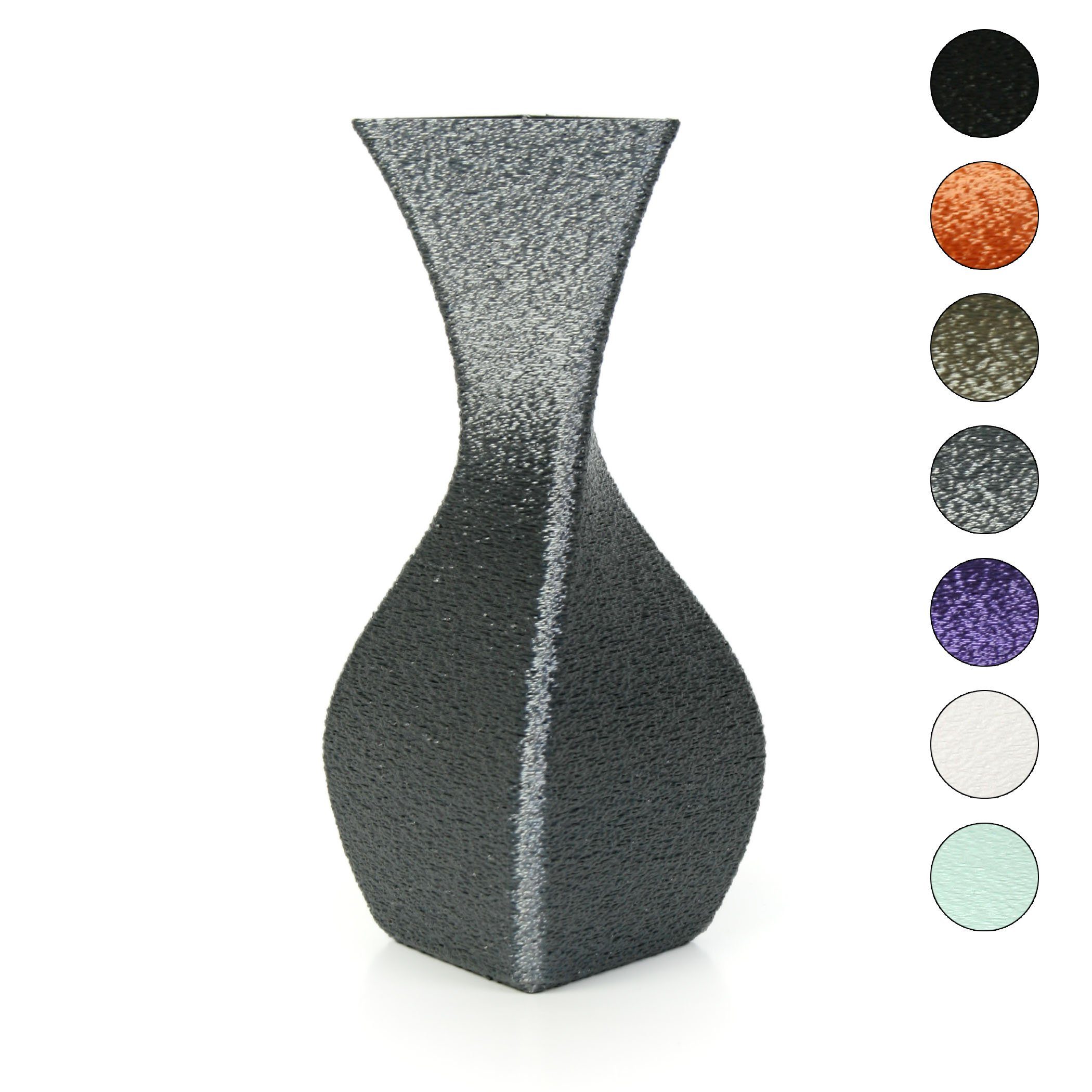 Feder Bio-Kunststoff, & Dekorative aus aus Rohstoffen; Vase Old wasserdicht Blumenvase Designer Kreative Dekovase nachwachsenden Silver – bruchsicher