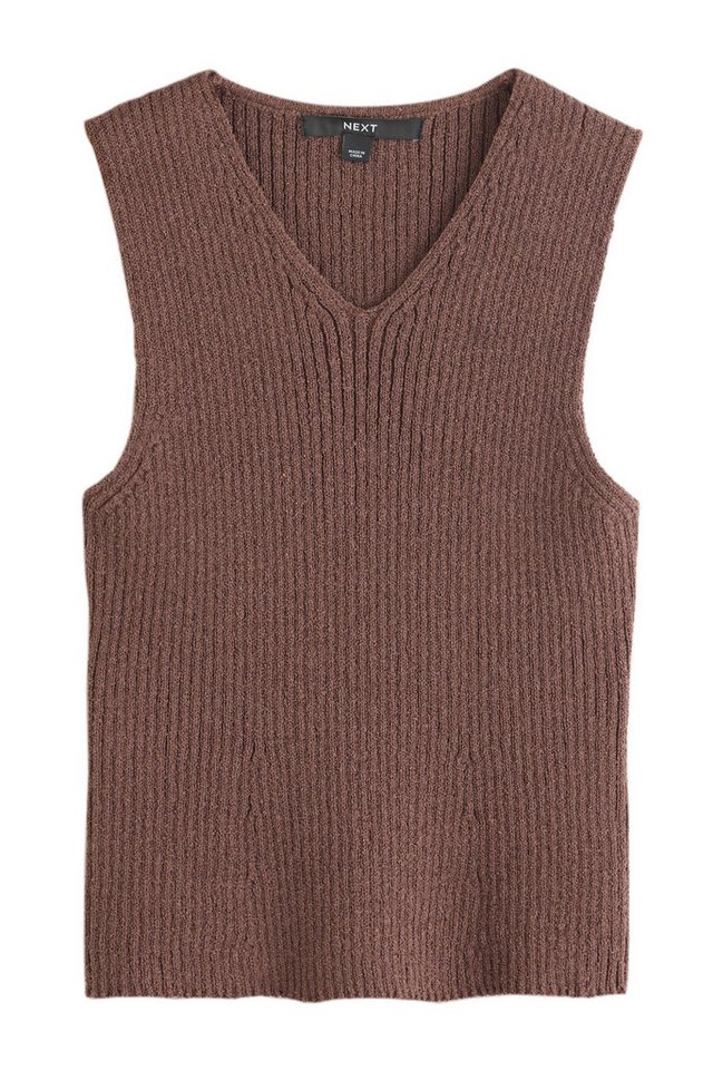 Next Trägertop Gestricktes Frottee-Trägertop mit V-Ausschnitt (1-tlg)