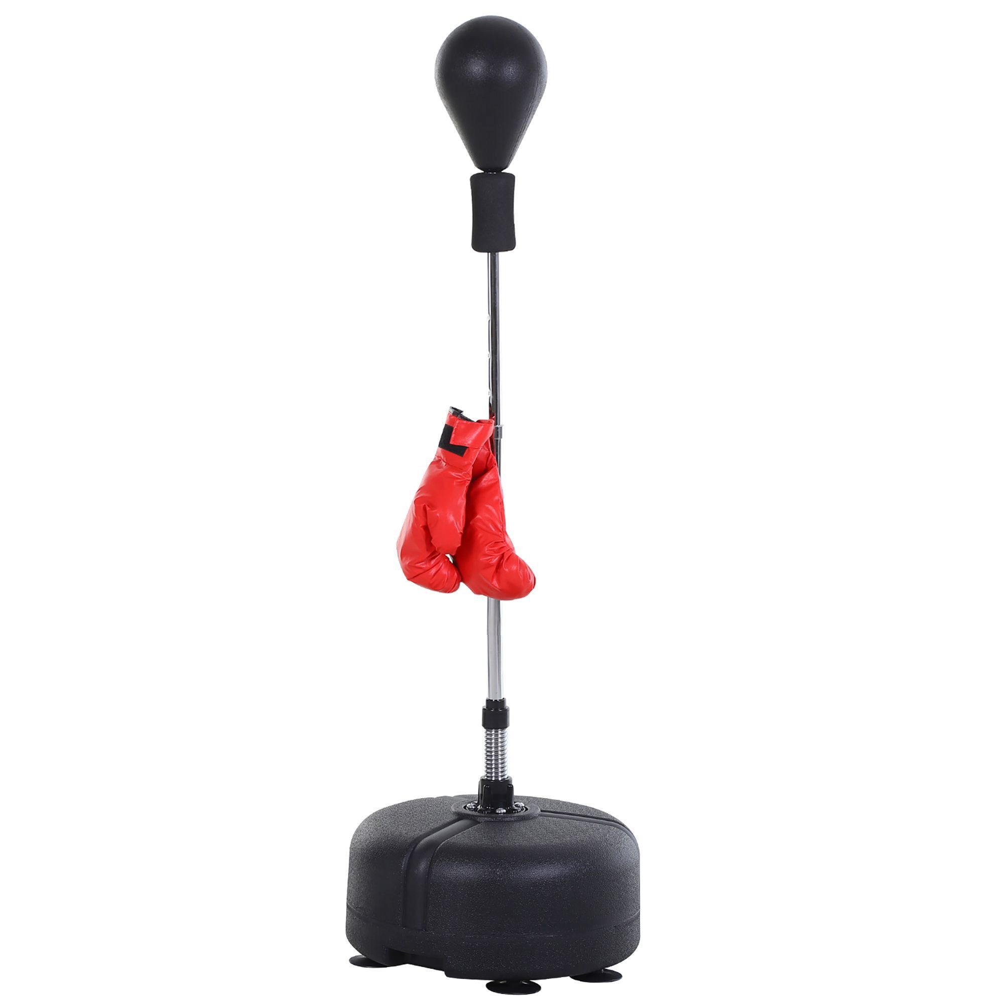 MC Star Punchingball Standbox Training Set 136-154 cm höhenverstellbar (mit 1 paar Handschuhe Geeignet für Profis und Anfänger Schwarz)