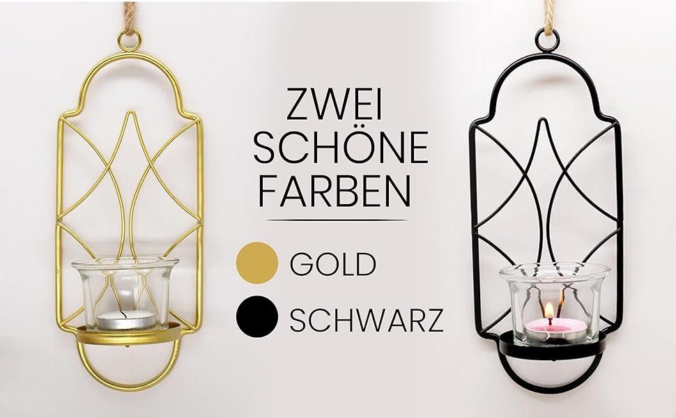 Samilito Wandkerzenhalter Wandkerzenhalter aus Metall 2-teiliges Set Teelic günstig online kaufen