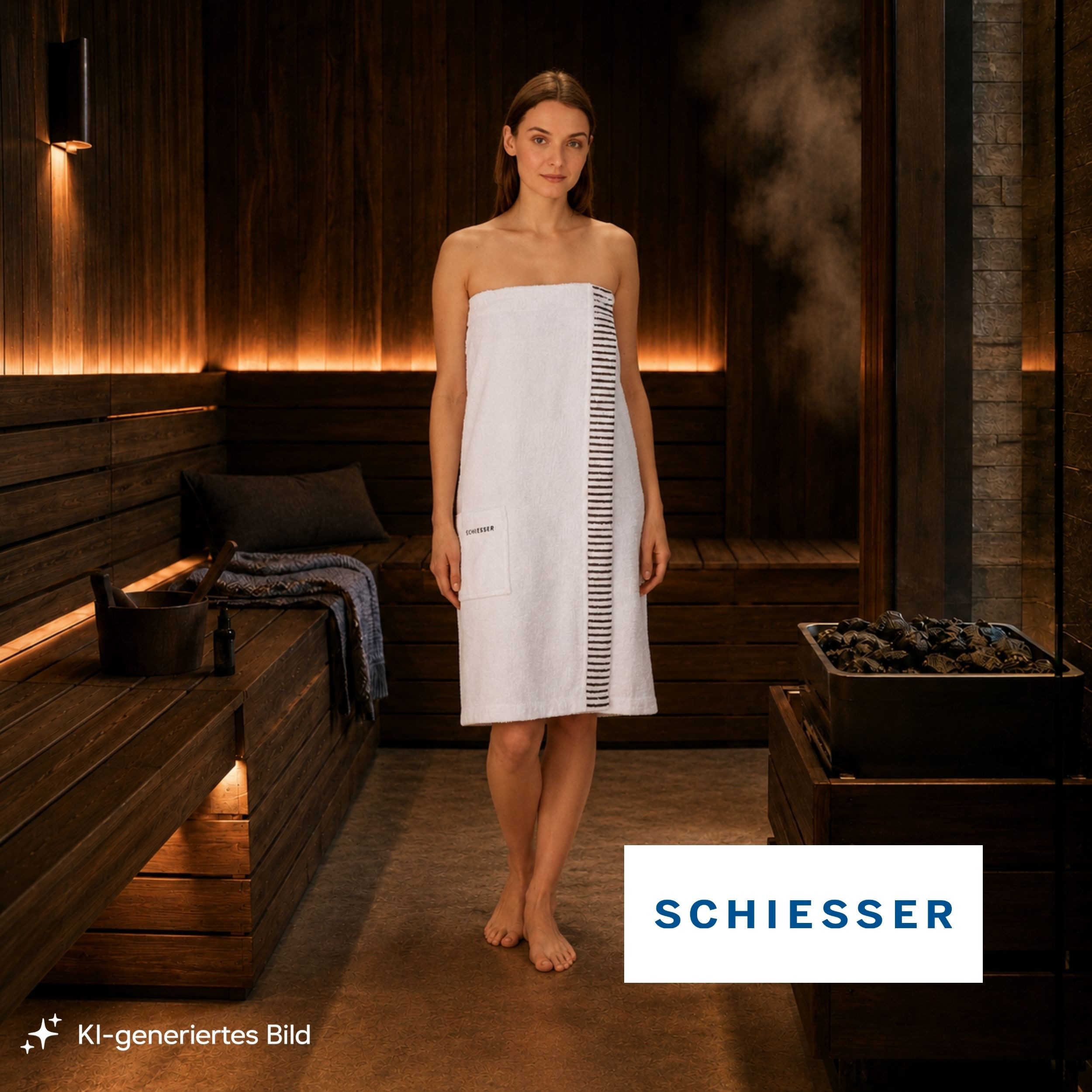 Schiesser Kilt Rom aus weicher Baumwolle, saugstark und 3-fach weitenverstellbar, Kurzform, Frottier, Knöpfe, OEKO-TEX® MADE IN GREEN – Bild 3 von 5