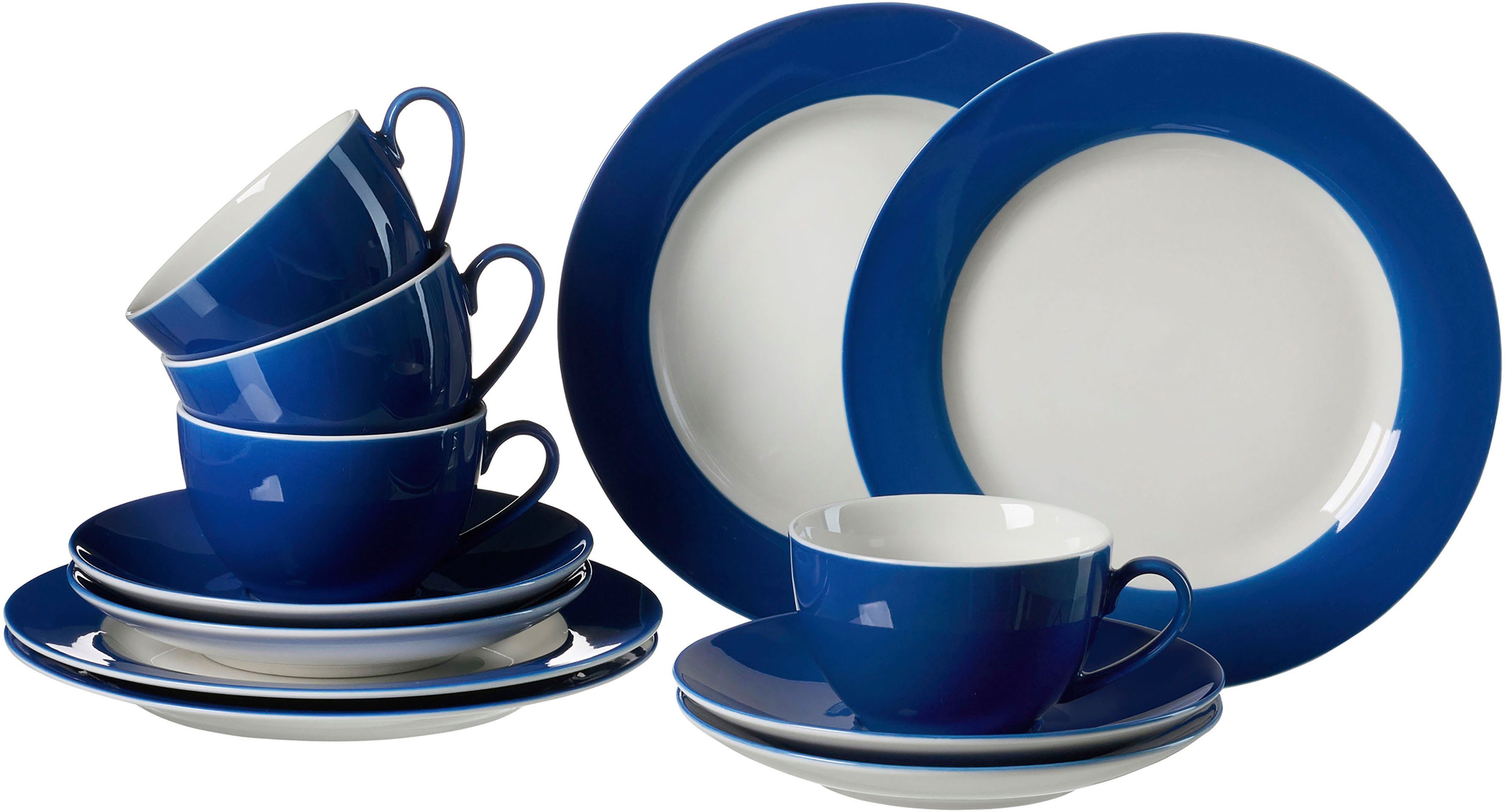 Ritzenhoff & Breker Kaffeeservice Doppio (12-tlg), 4 Personen, Porzellan, Geschirr-Set